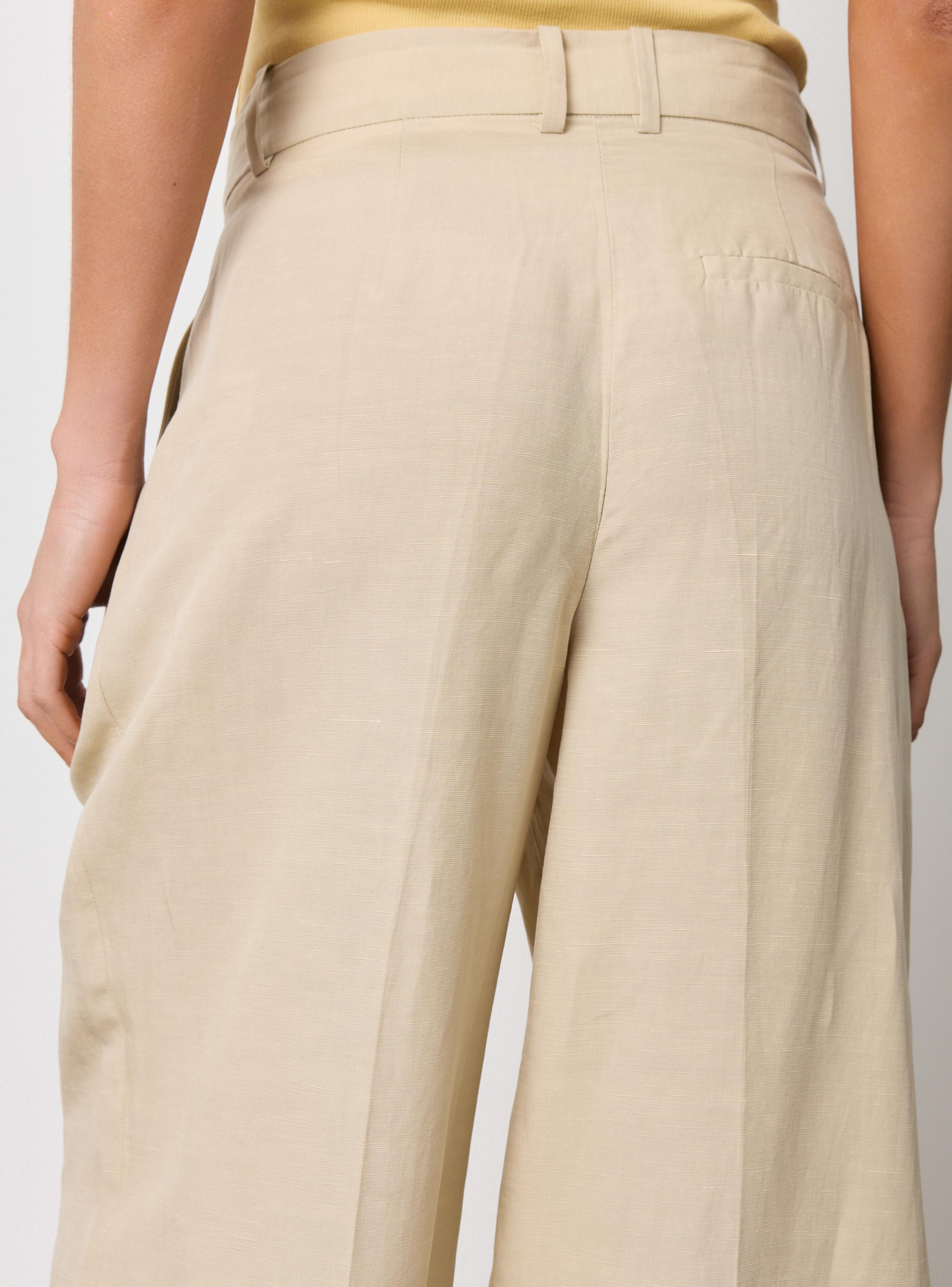 Pantalón Mezcla Lyocell Lino con Pinza Frontal-3