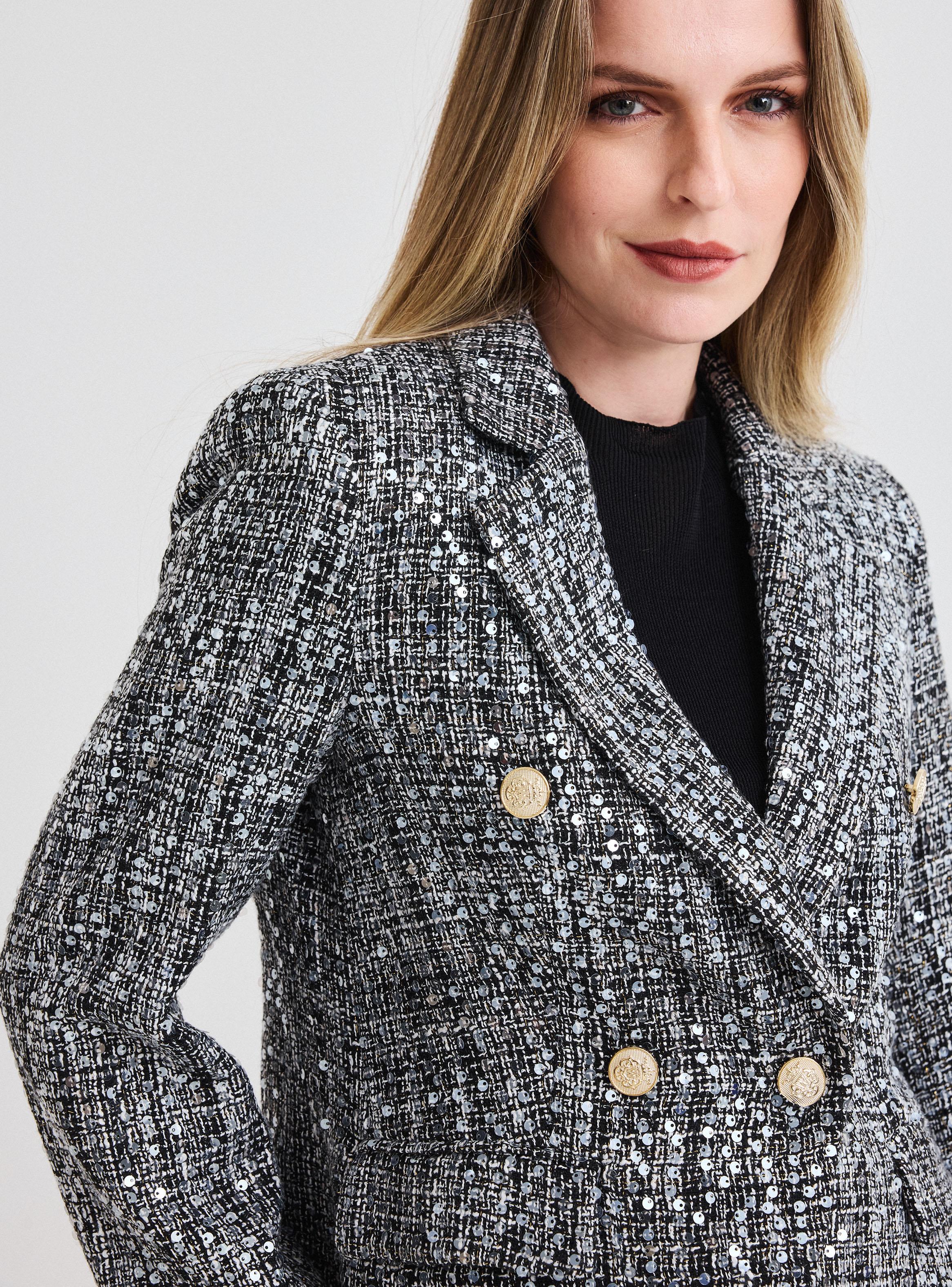 Blazer Italiano en Tweed con Lentejuelas-2