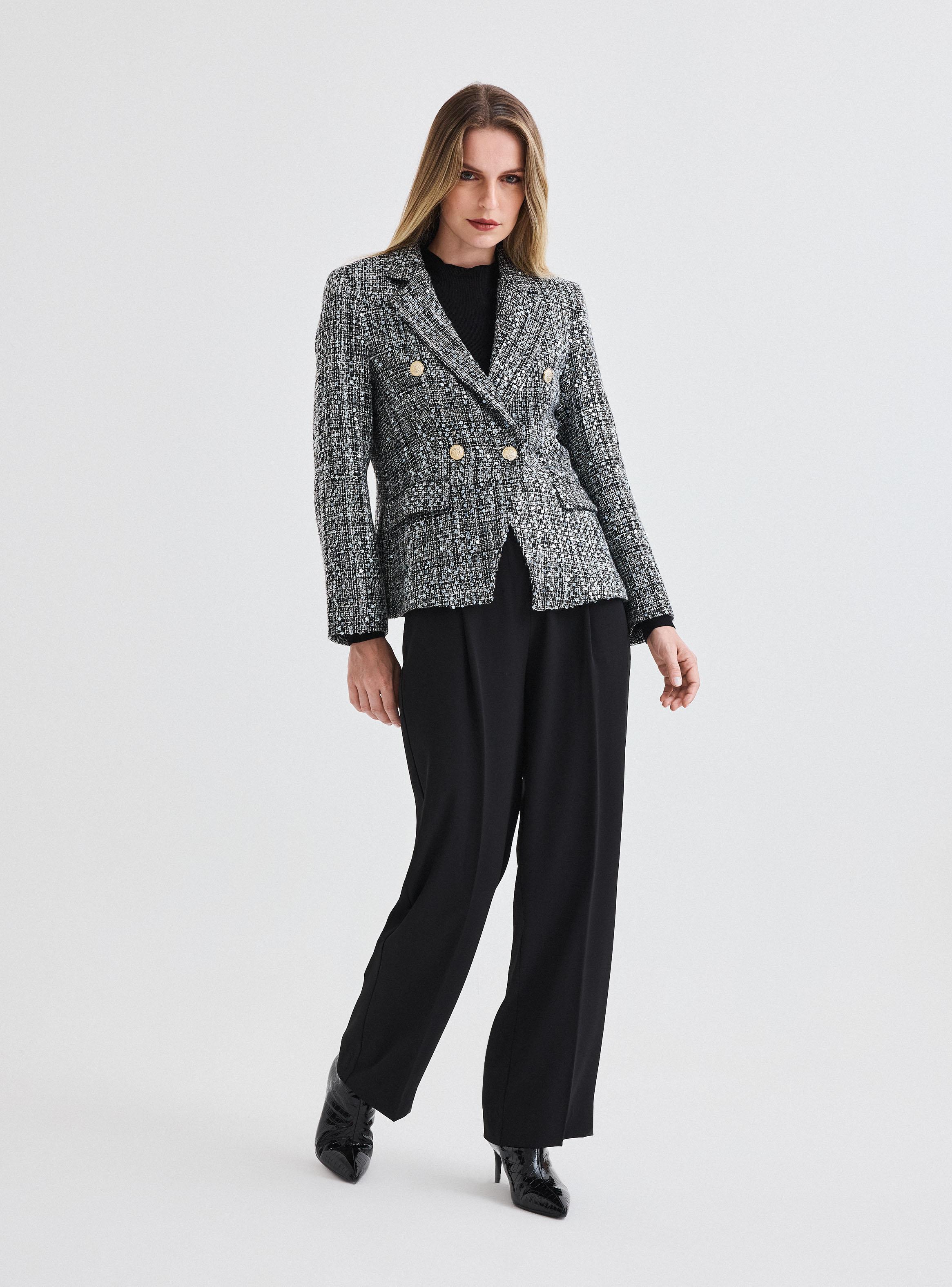 Blazer Italiano en Tweed con Lentejuelas-4