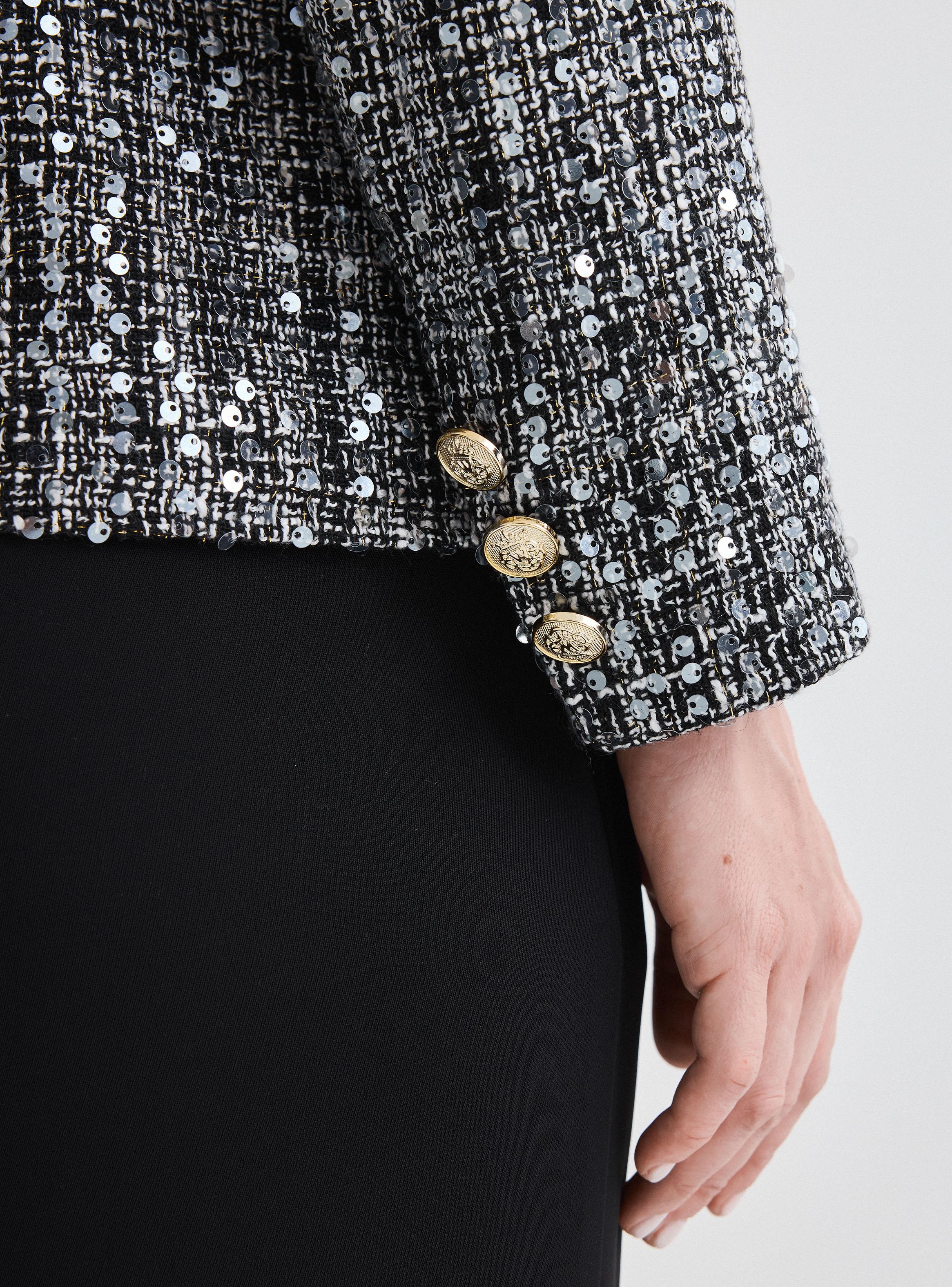 Blazer Italiano en Tweed con Lentejuelas-3