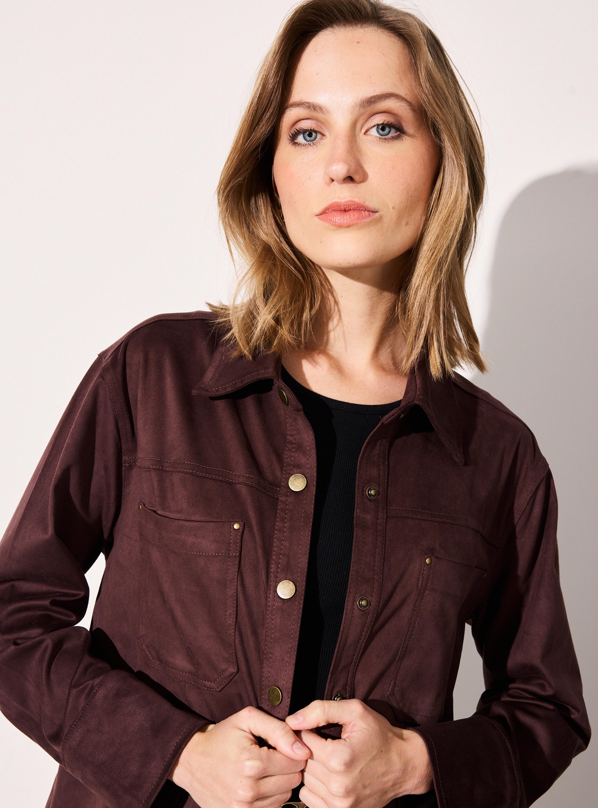 Blusa Camisa Fake Suede-2