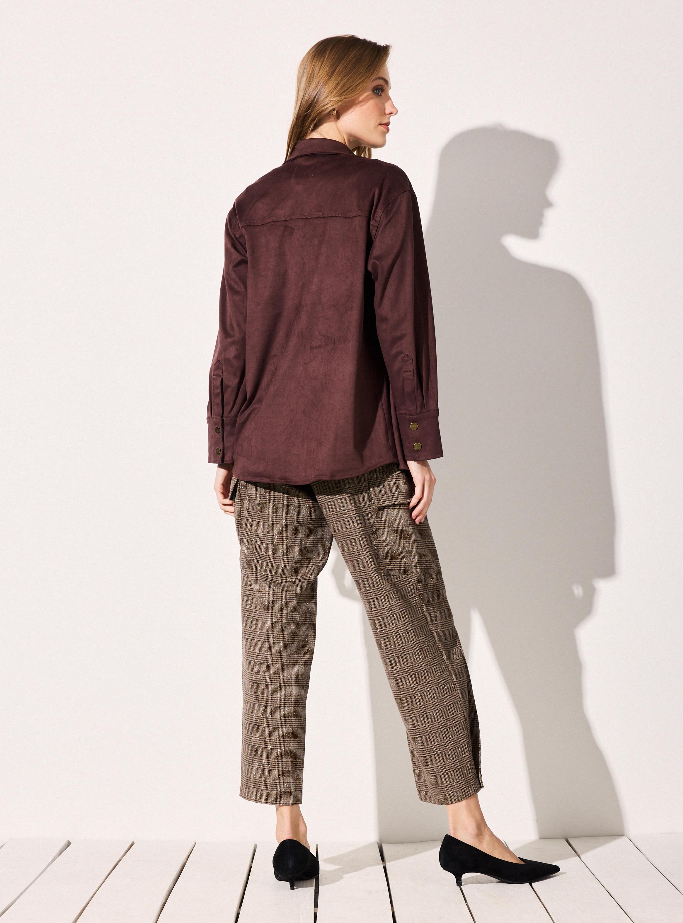 Blusa Camisa Fake Suede-5