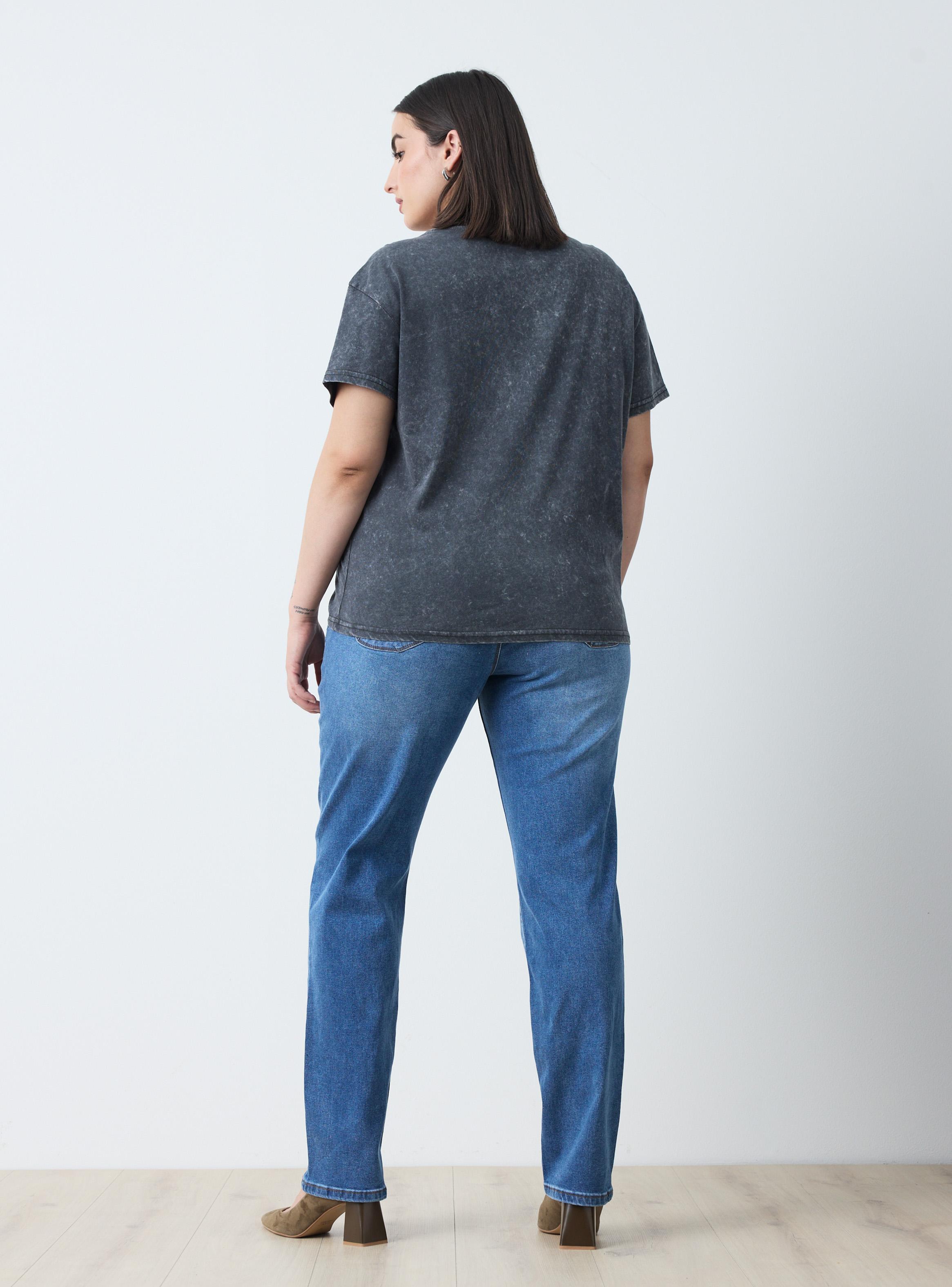 Polera Lavada con Estampado Brillos-5