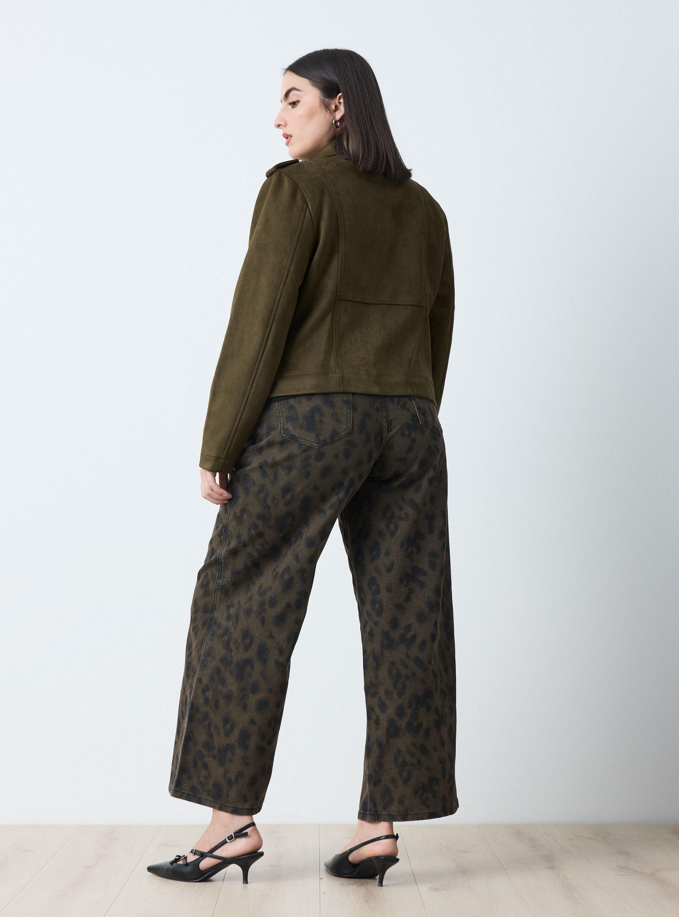 Chaqueta Biker Efecto Gamuza-5