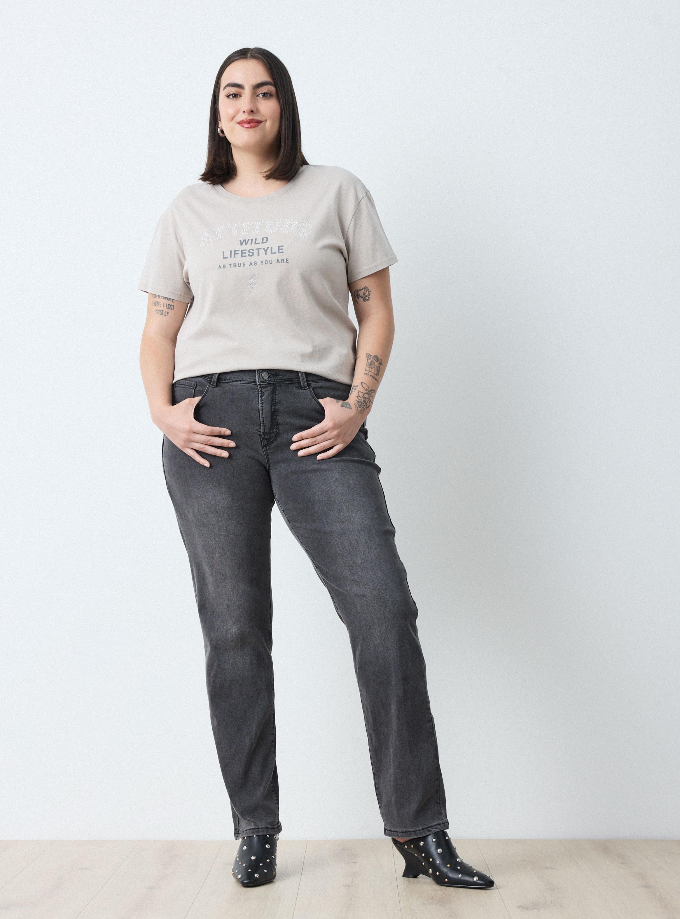 Jeans Slim Fit Doble Botón Control Abdomen Curvy-4