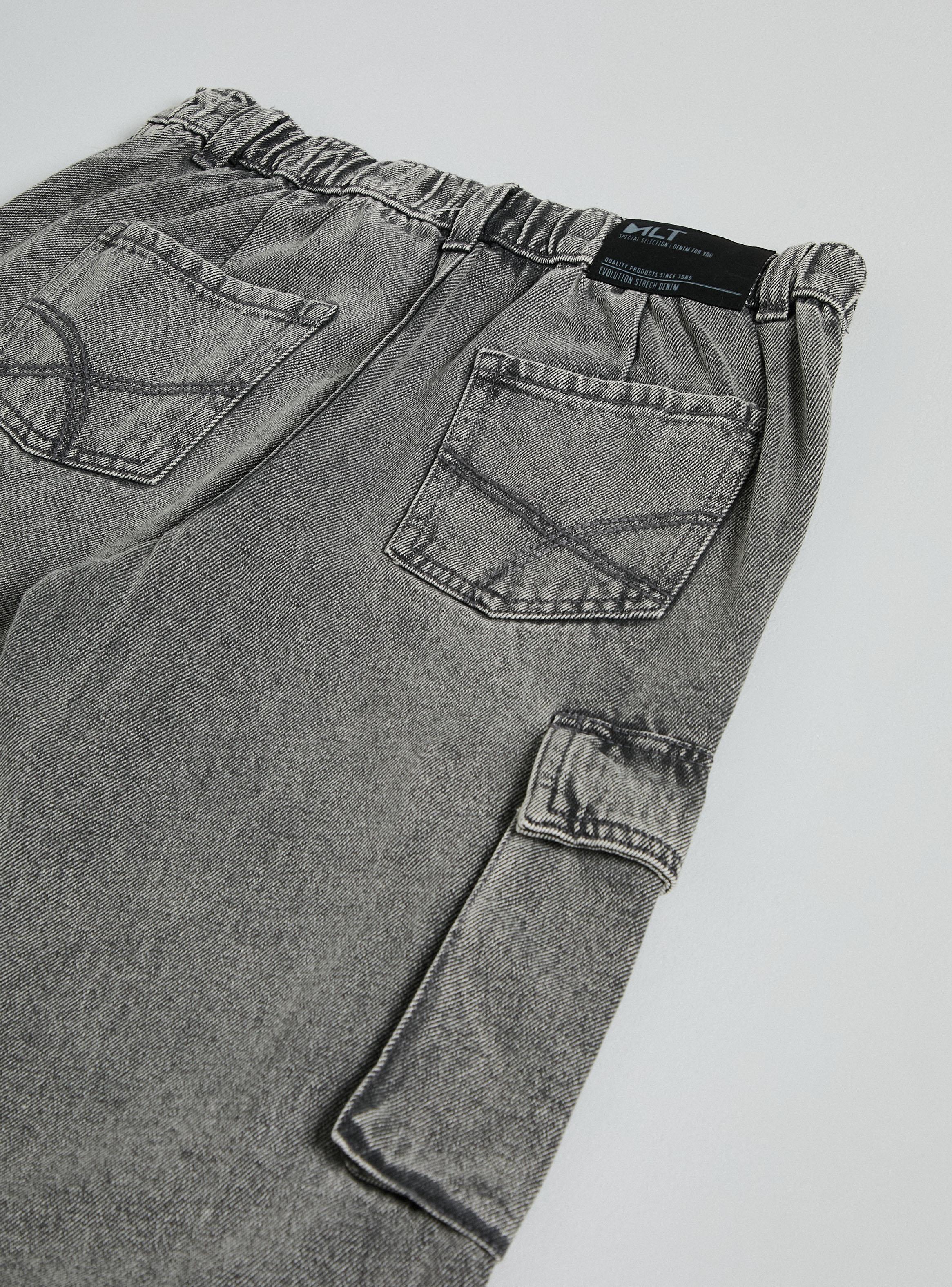 Jeans Bolsillos Cargo Tiro Medio-2