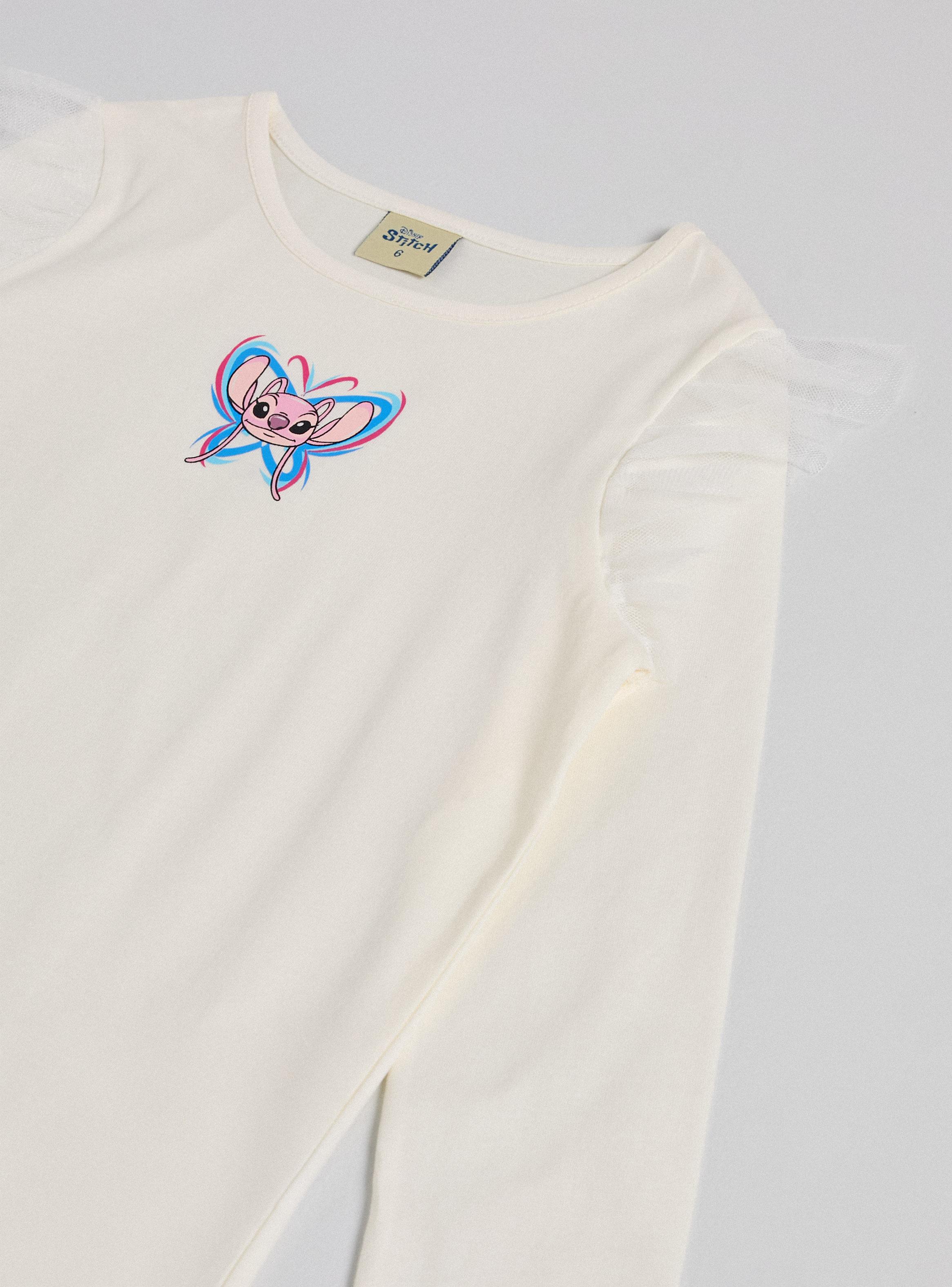 Polera Estampado Stitch y Ángel Vuelo en Mangas-3