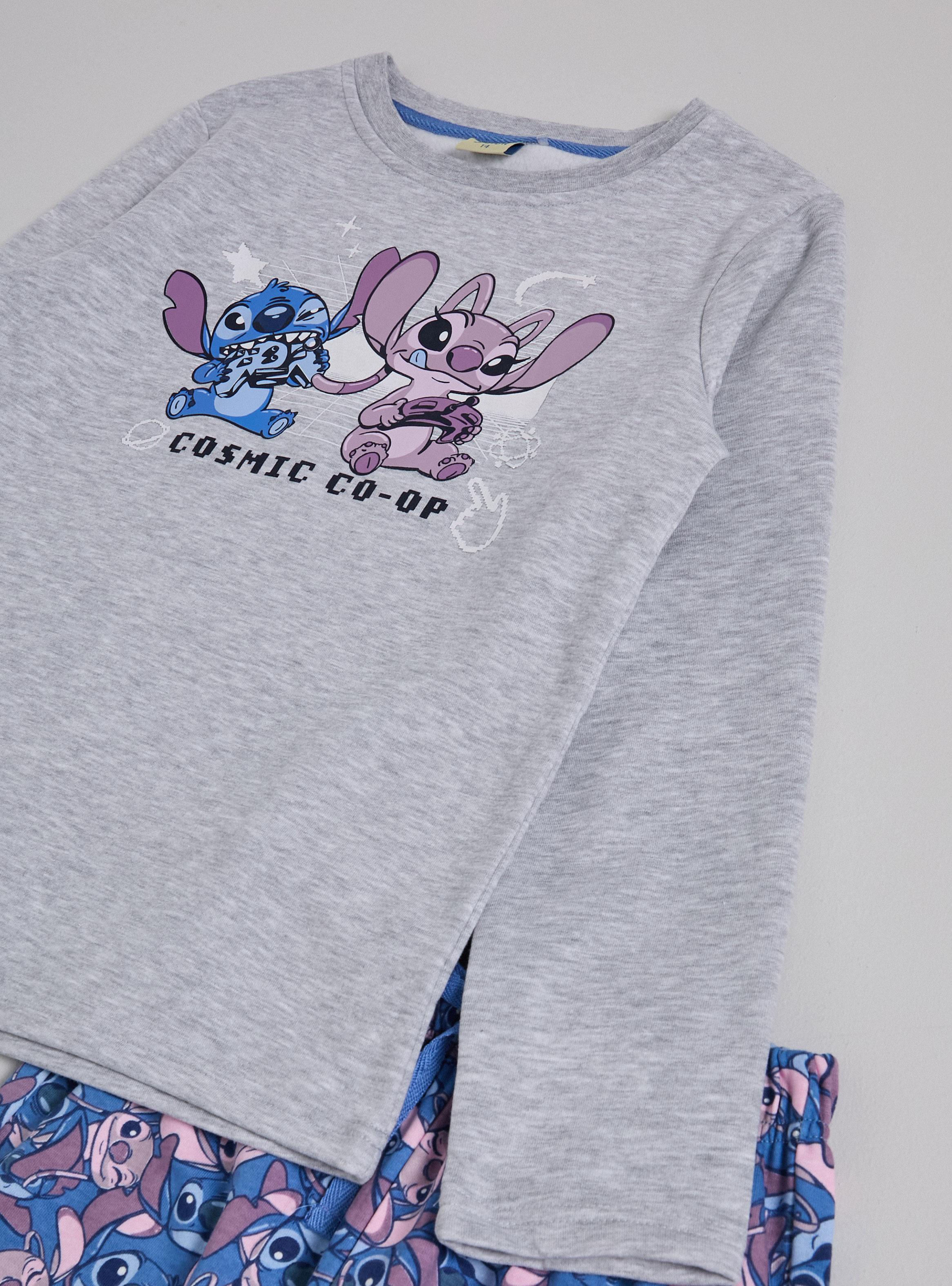 Pijama Estampado Personajes Stitch y Ángel Gamer-3