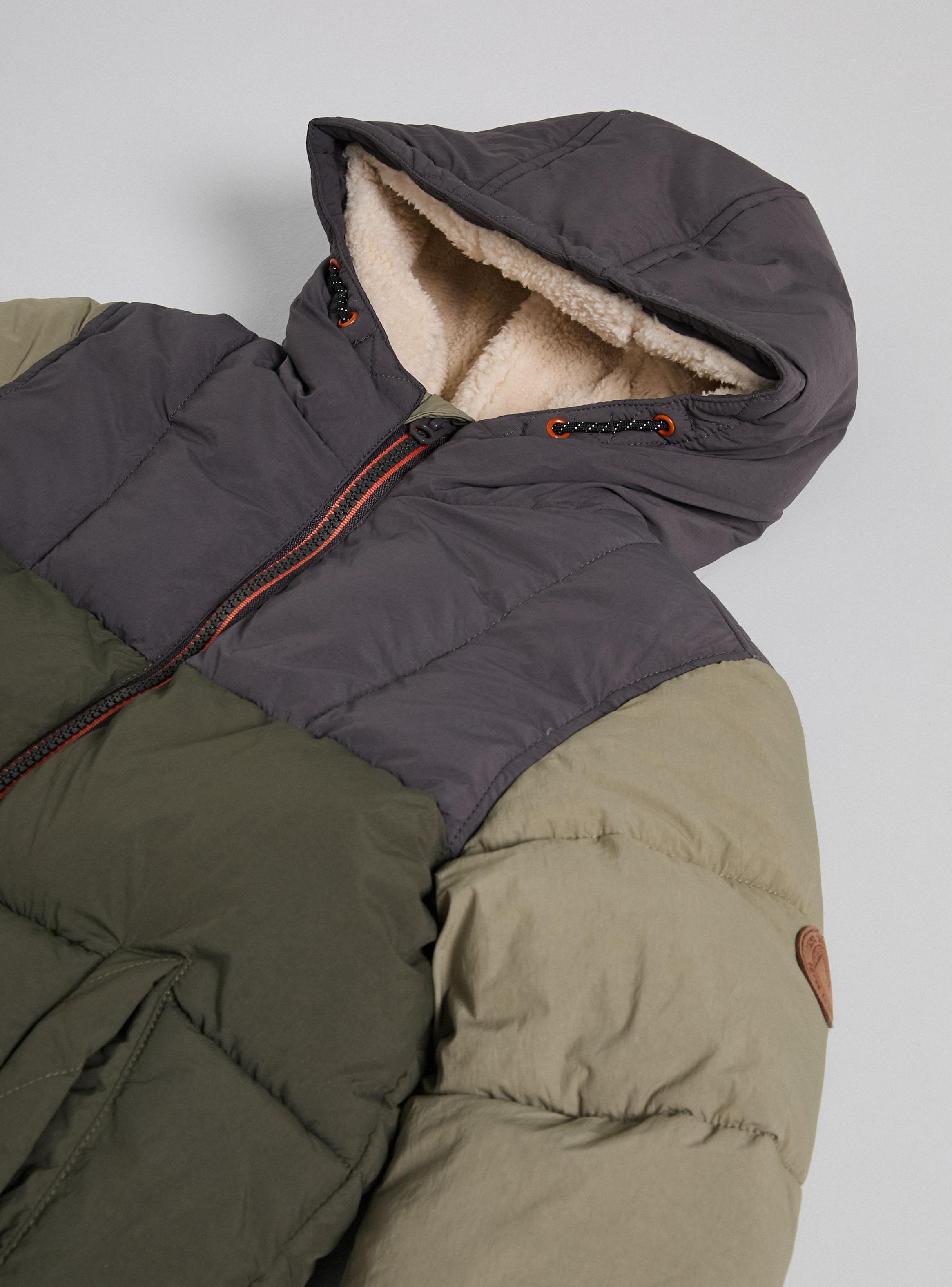 Parka Puffa Forrada Color Block-3