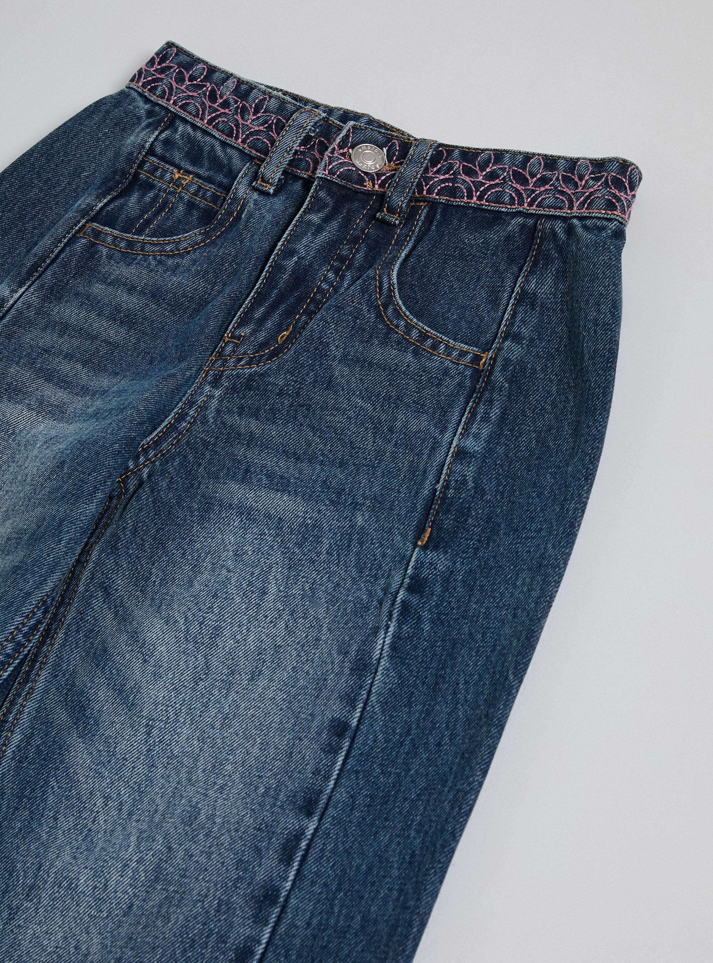 Jeans Balloon con Pretina Full Bordado-3