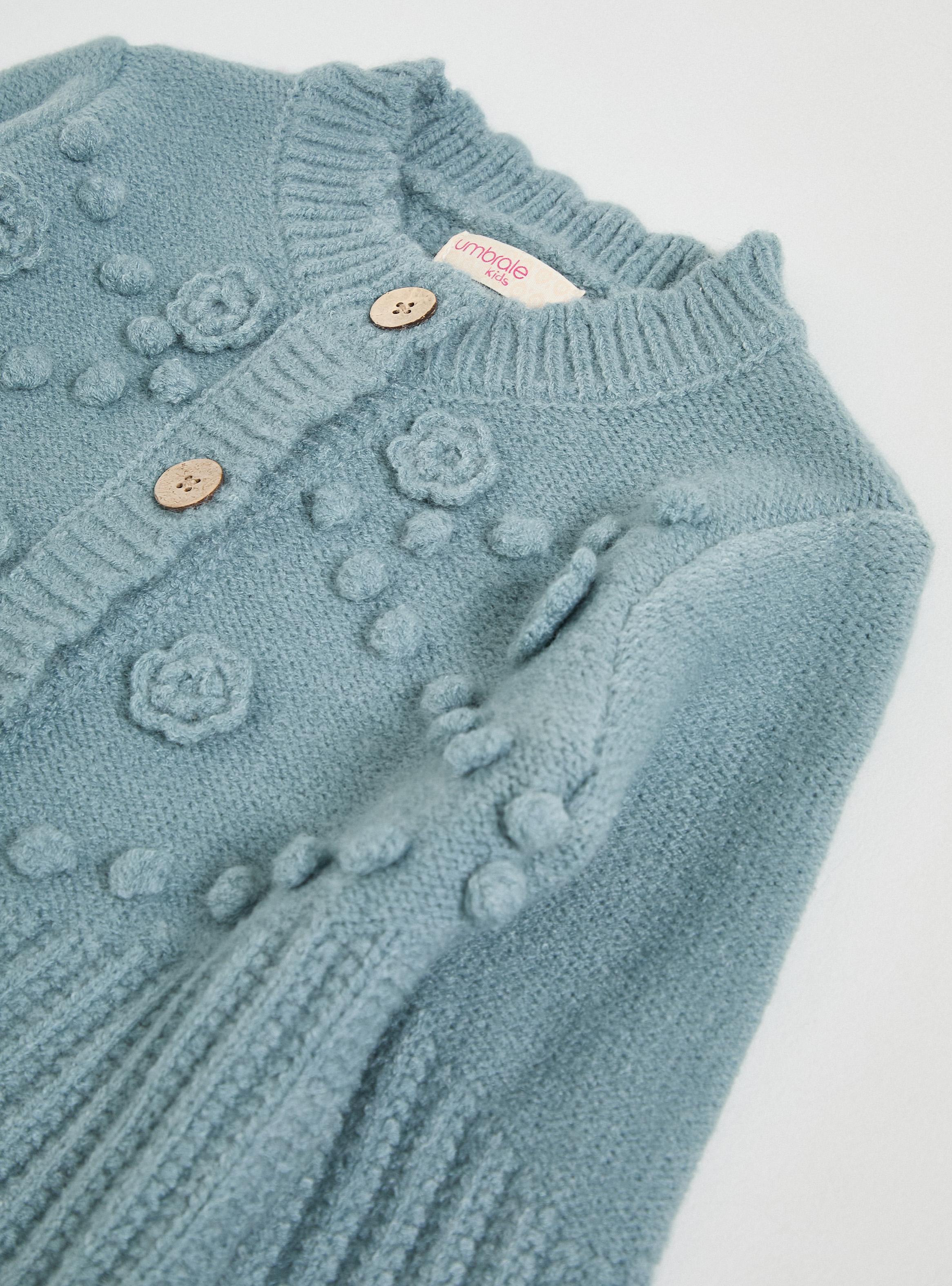 Chaleco con Botones y Flores Crochet-3