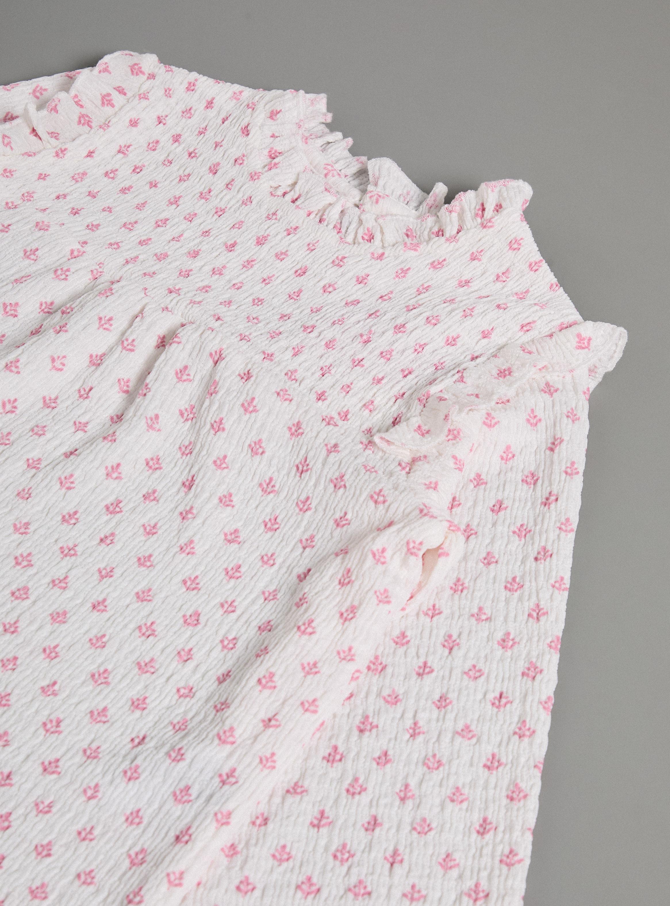 Polera Aplicación Panal Estampada con Tela Texturada-3