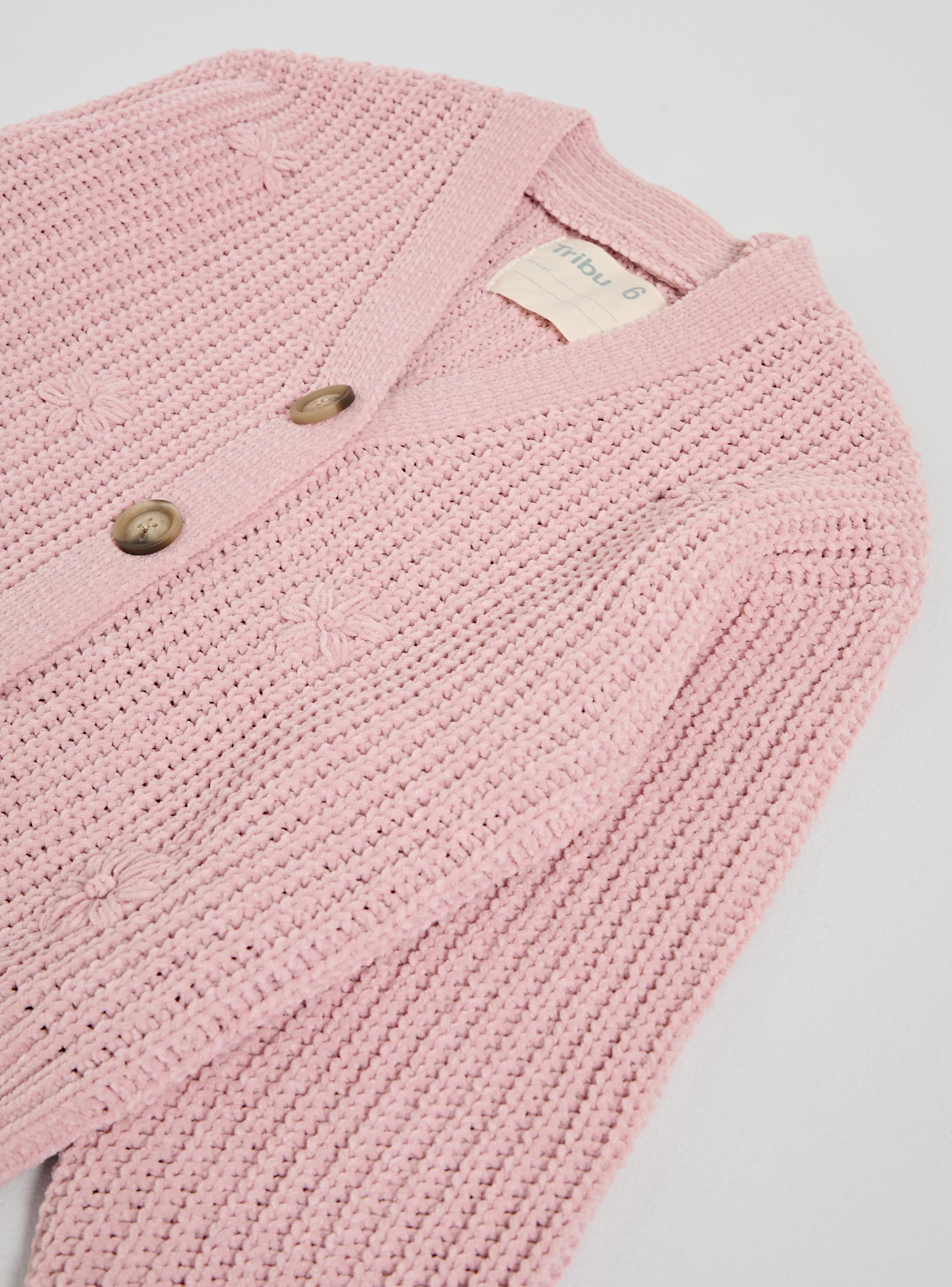 Chaleco Chenille Flores 3D-3