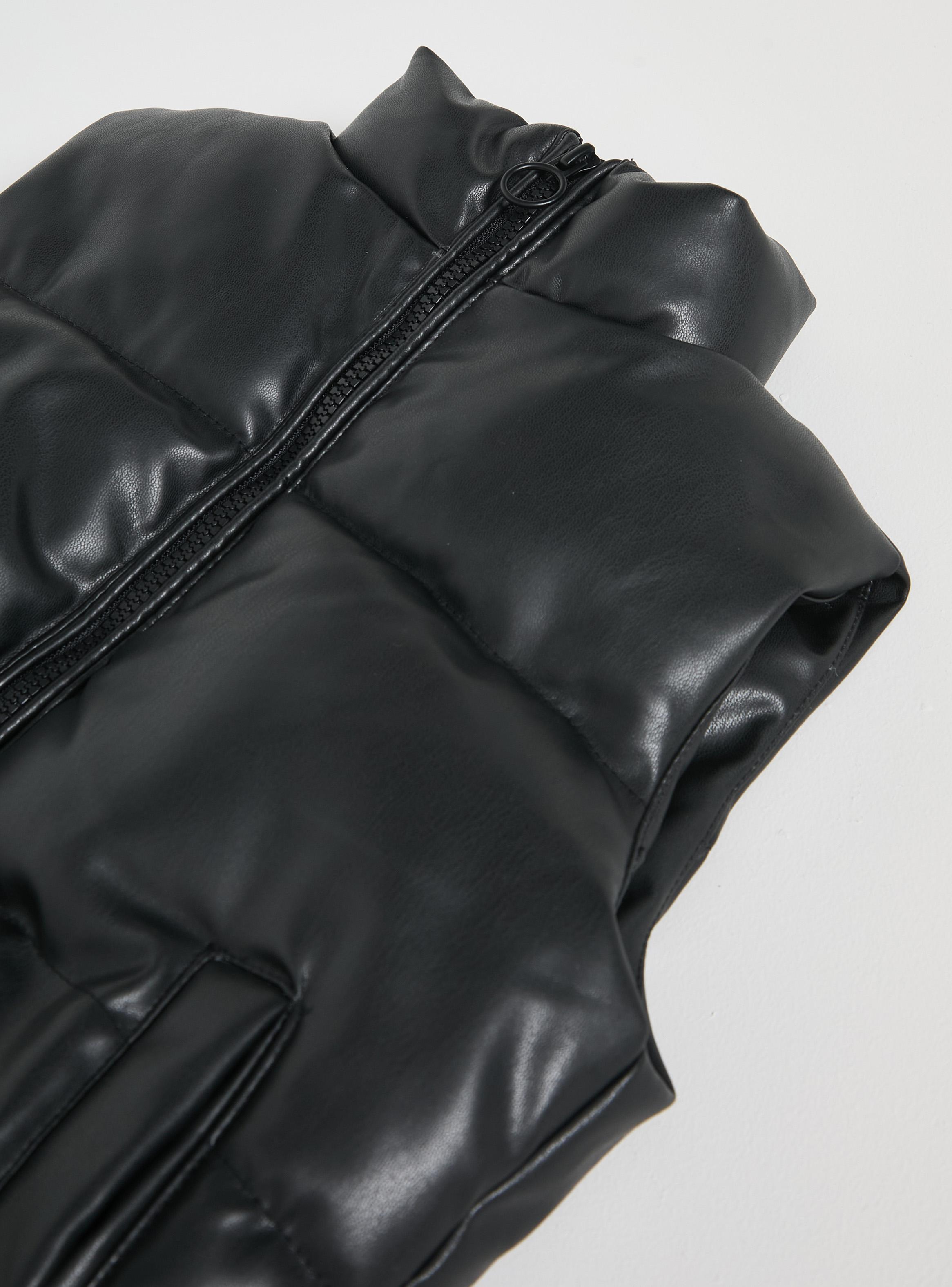 Chaqueta Puffa sin Mangas Ecocuero-3