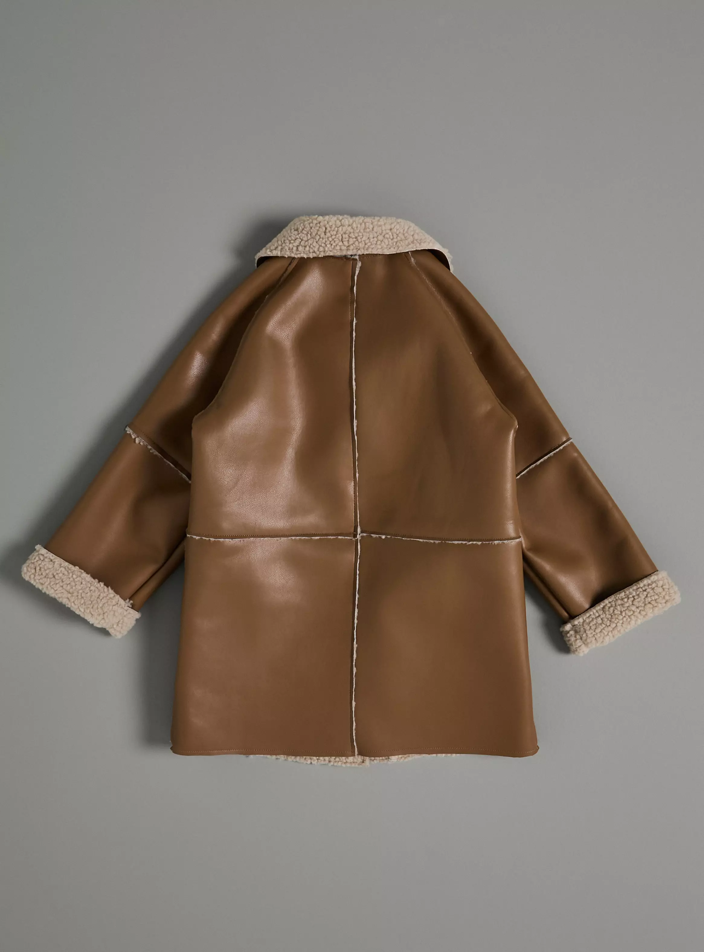 Chaqueta Tipo Gamulán Símil Cuero Forrado-2