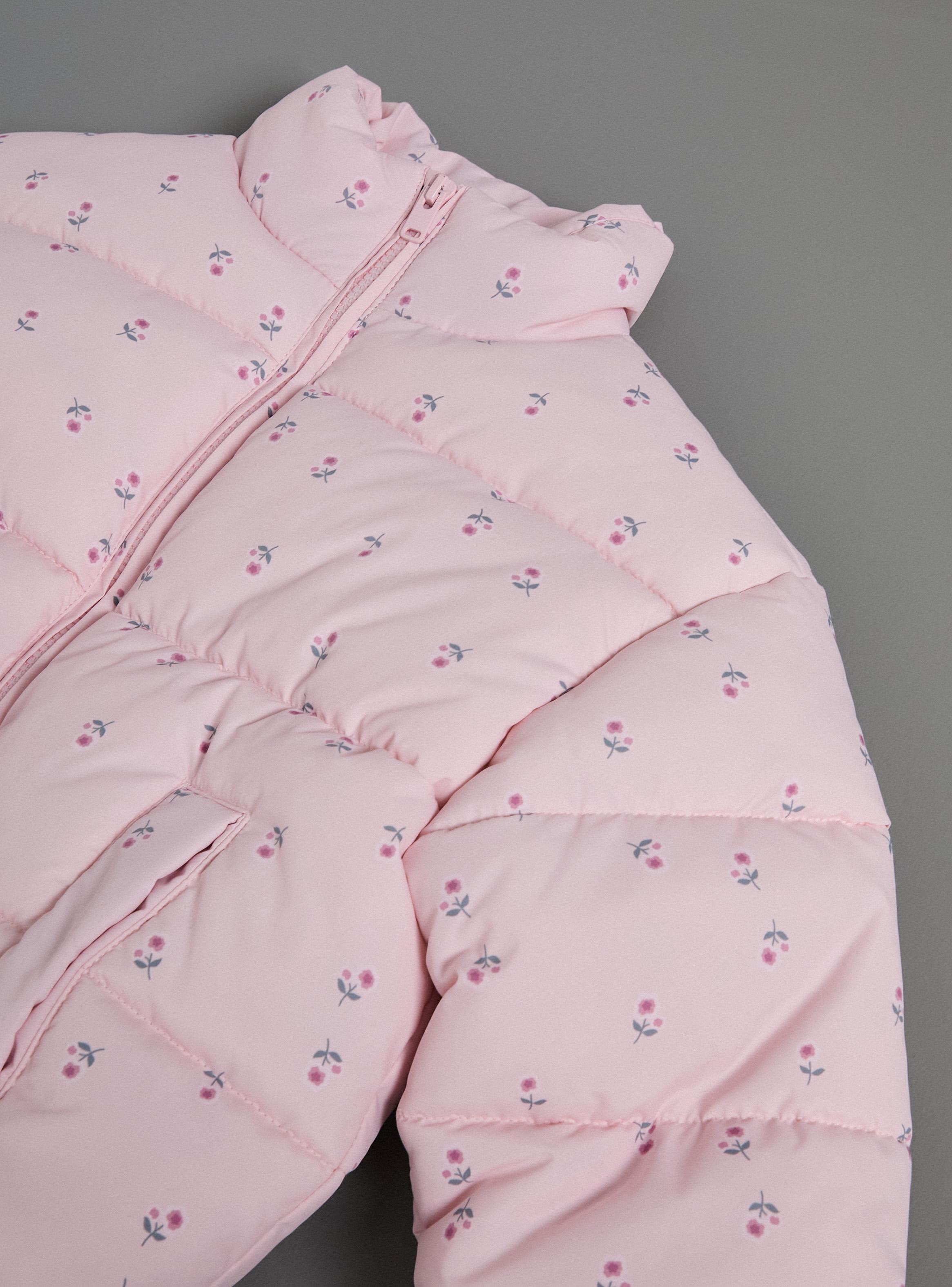 Parka Pufa Estampada Mini Flores-3