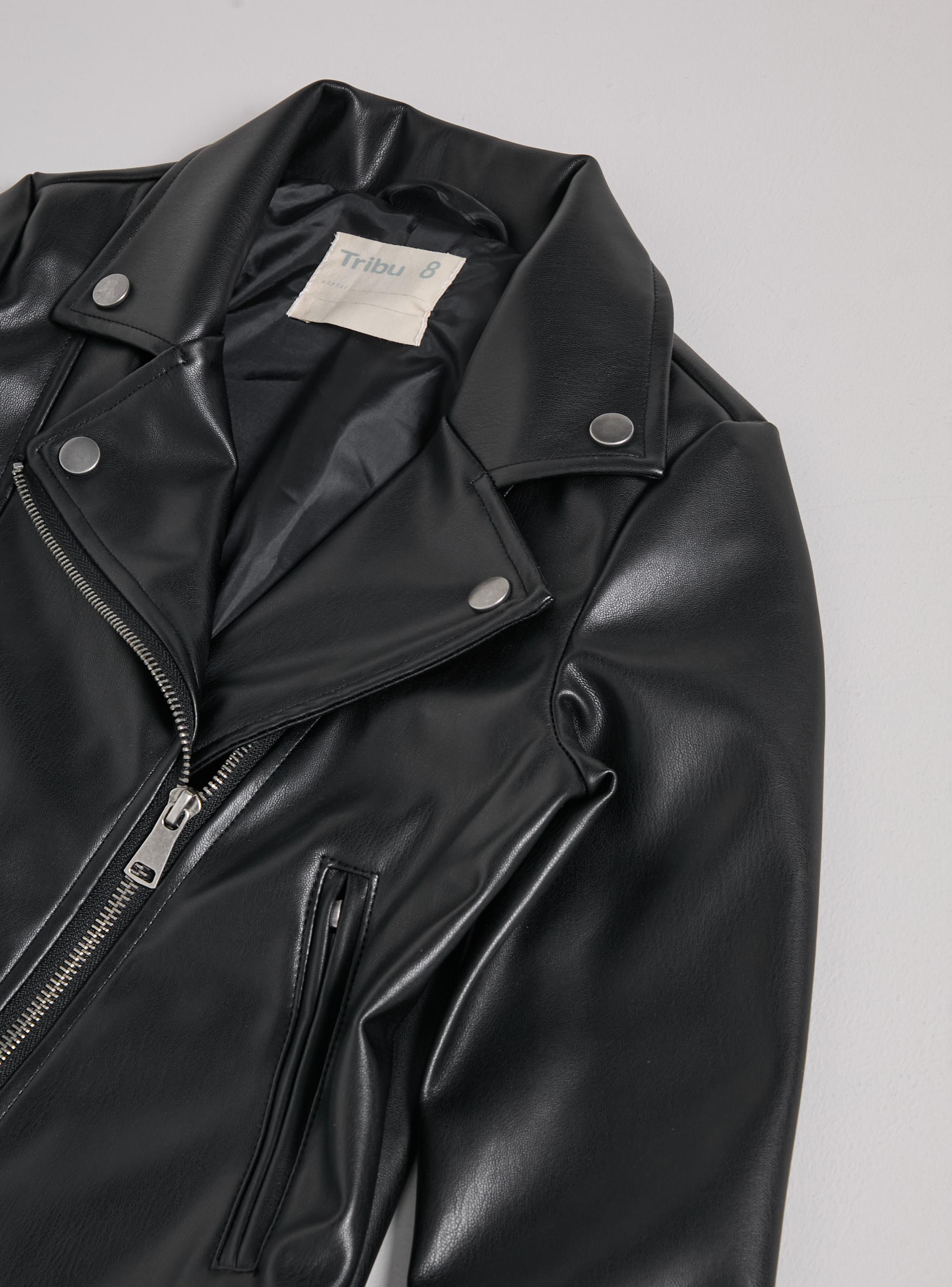 Chaqueta Tipo Biker Símil Cuero-3