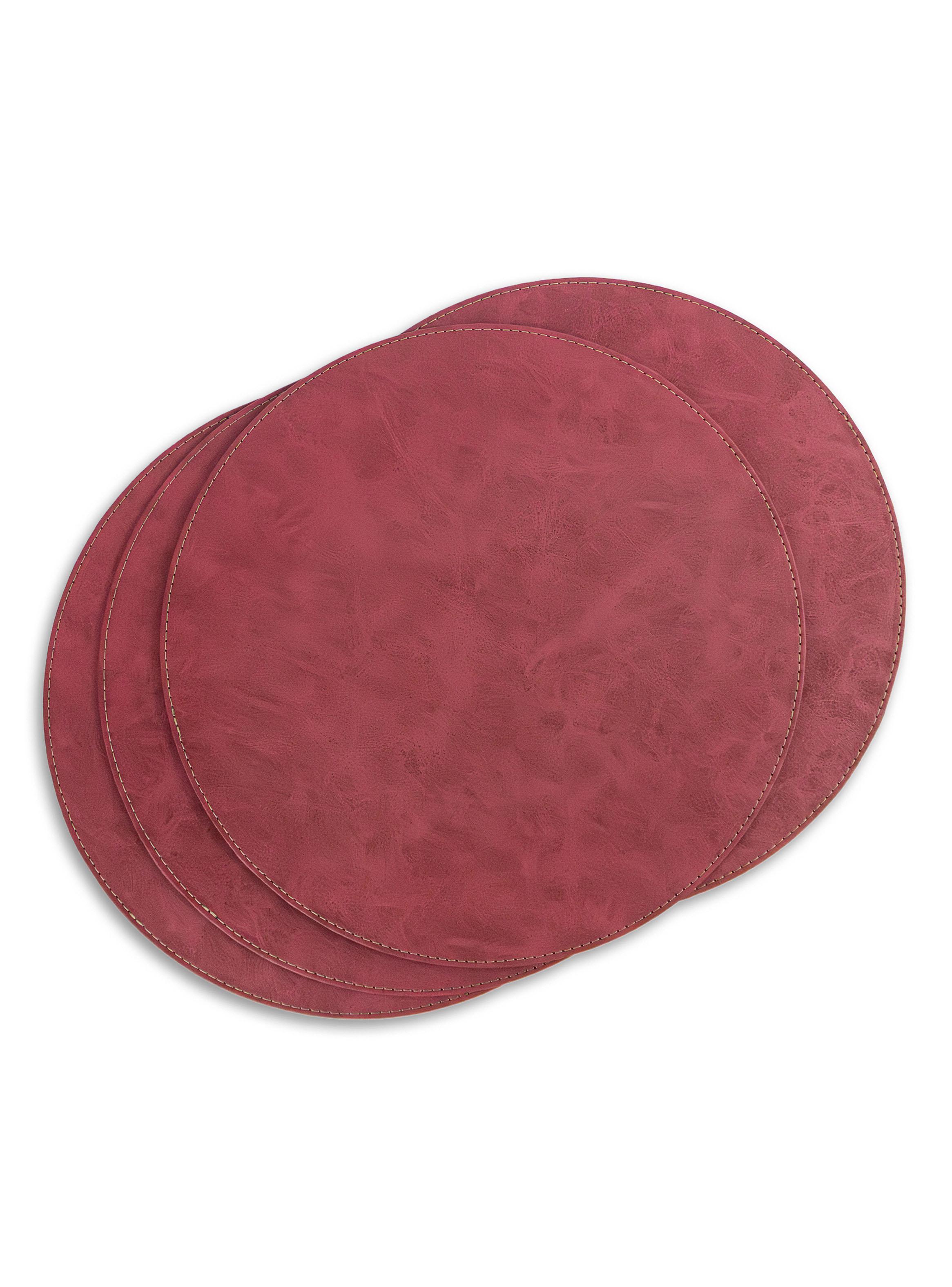Set de 4 Individuales Redondo 37 cm Rojo-2