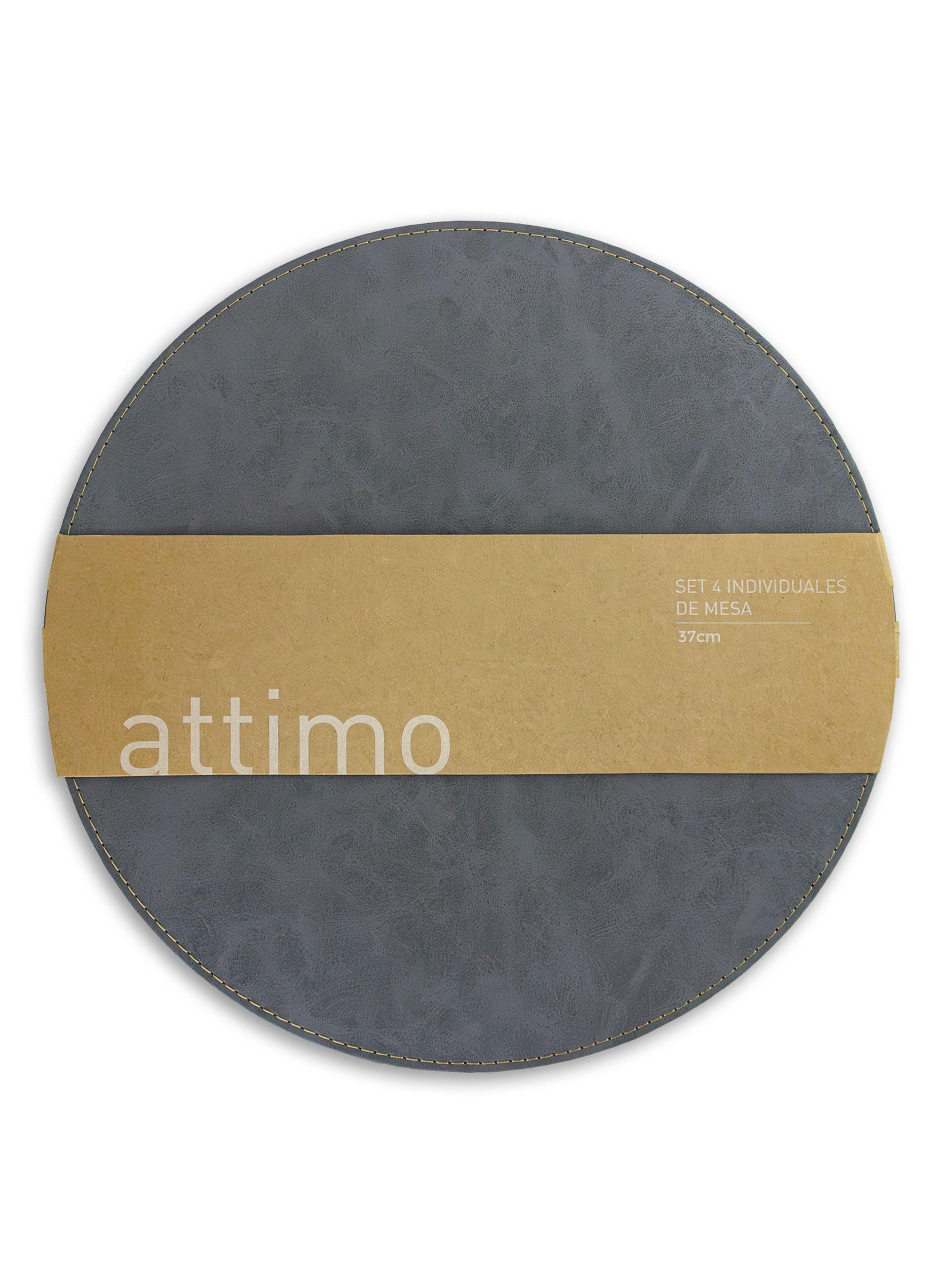 Set de 4 Individuales Redondo 37 cm Gris-0