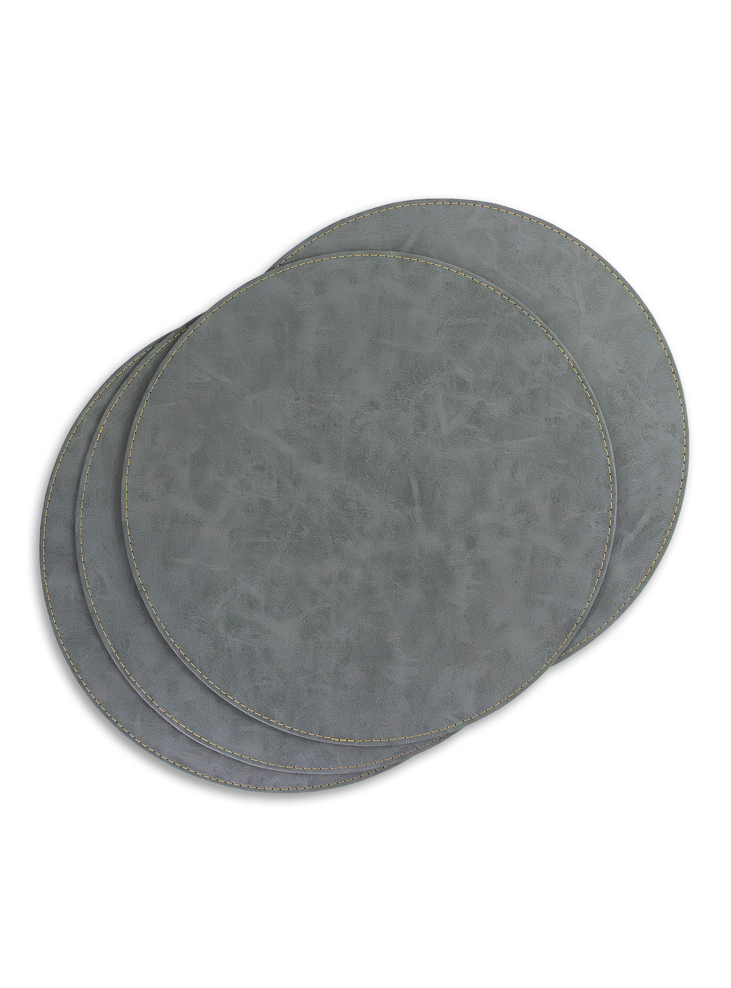 Set de 4 Individuales Redondo 37 cm Gris-2