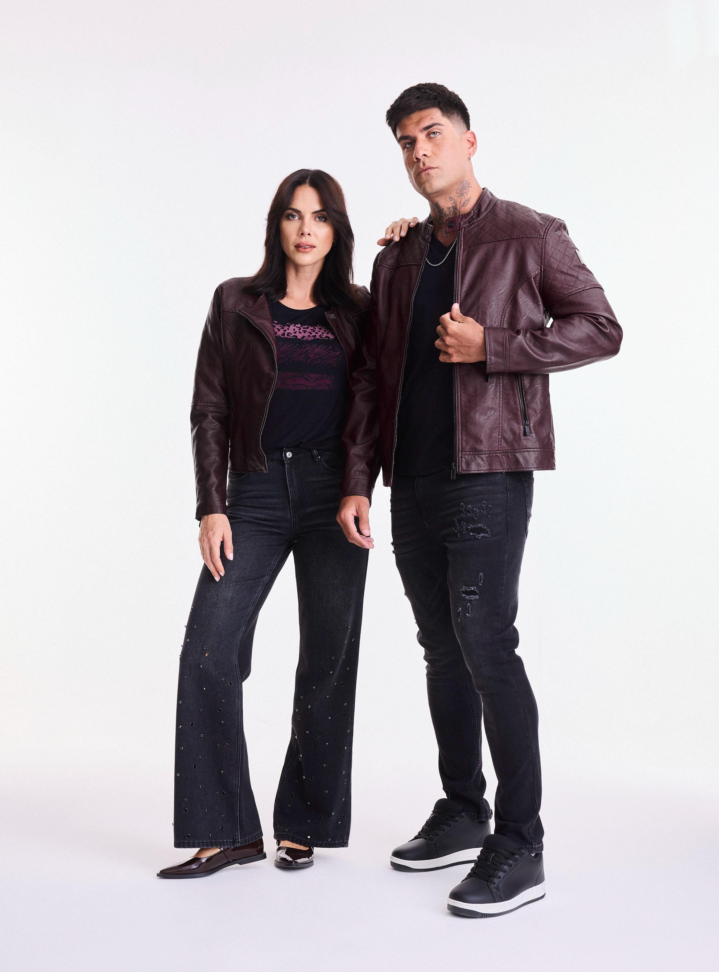 Chaqueta Ecocuero Biker Detalles en Hombros-4