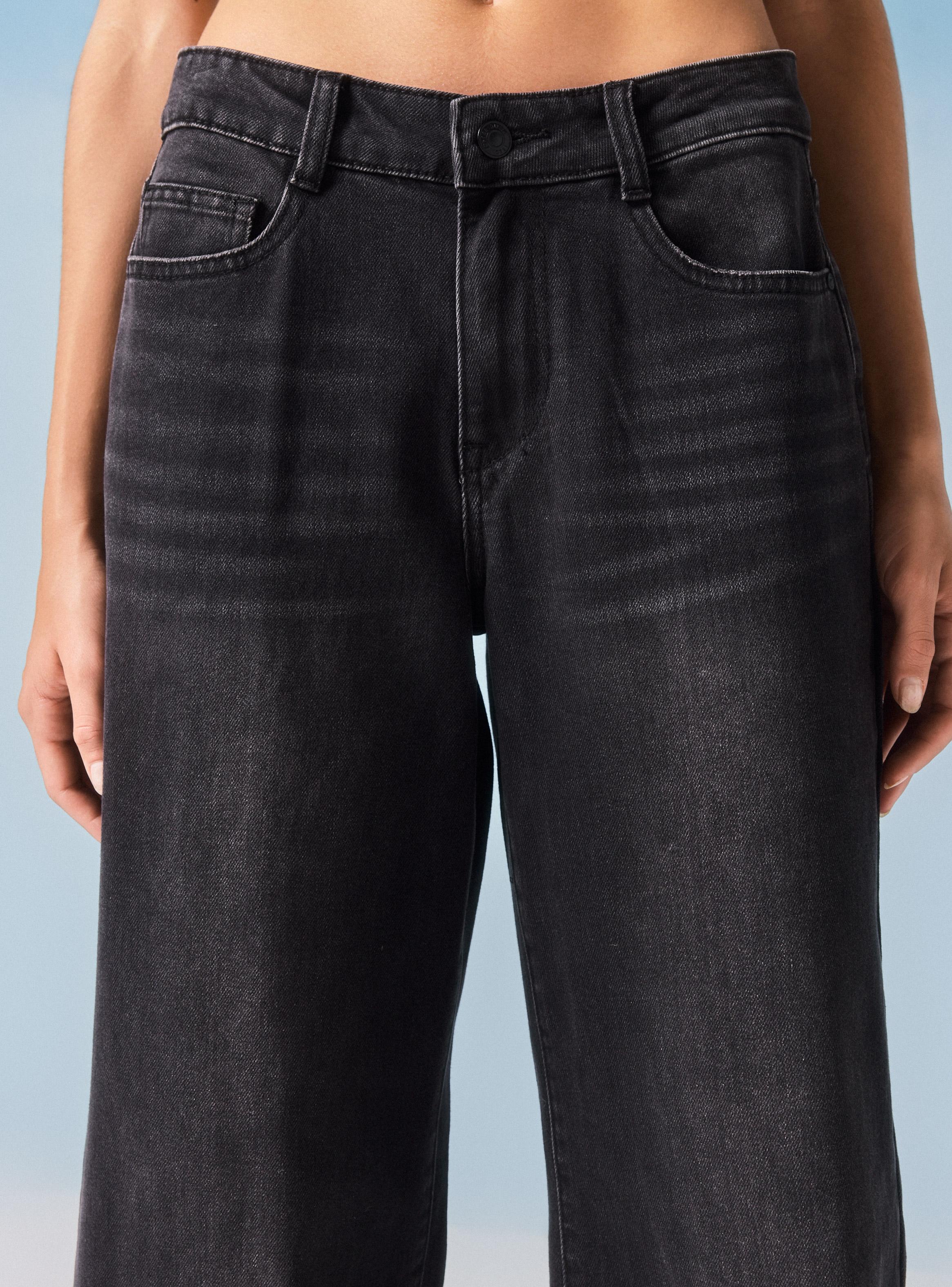 Pantalón Jeans Wide Leg de Tiro Medio-2