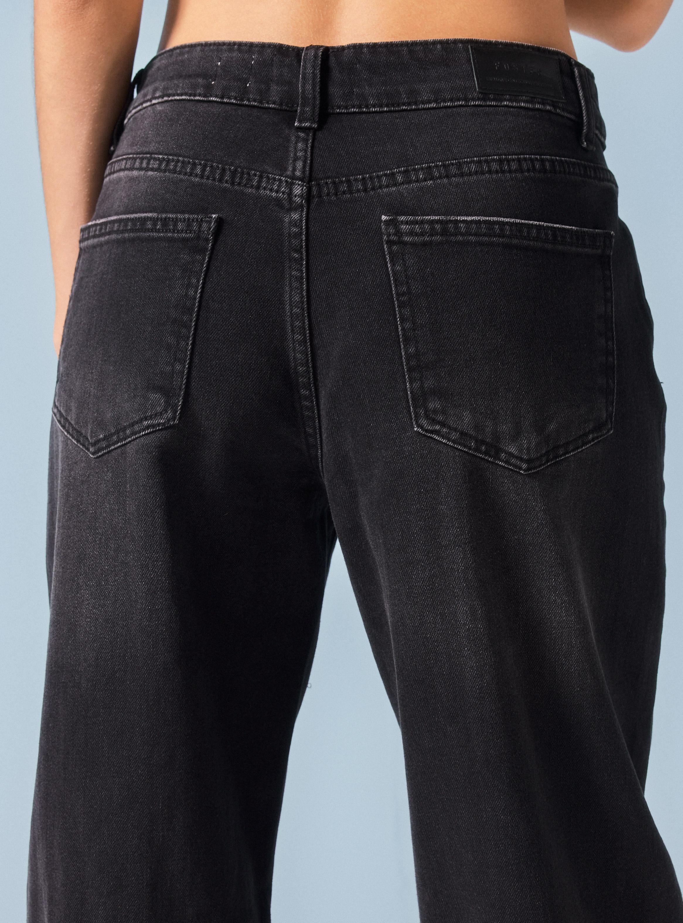 Pantalón Jeans Wide Leg de Tiro Medio-3