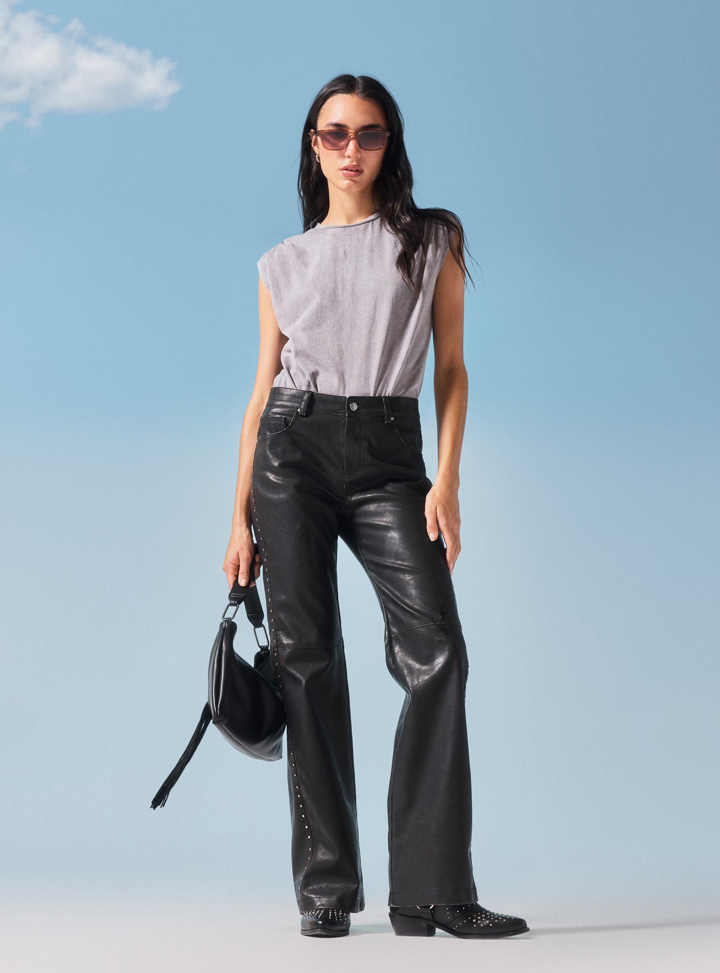 Pantalón Tiro Bajo Tachas-4