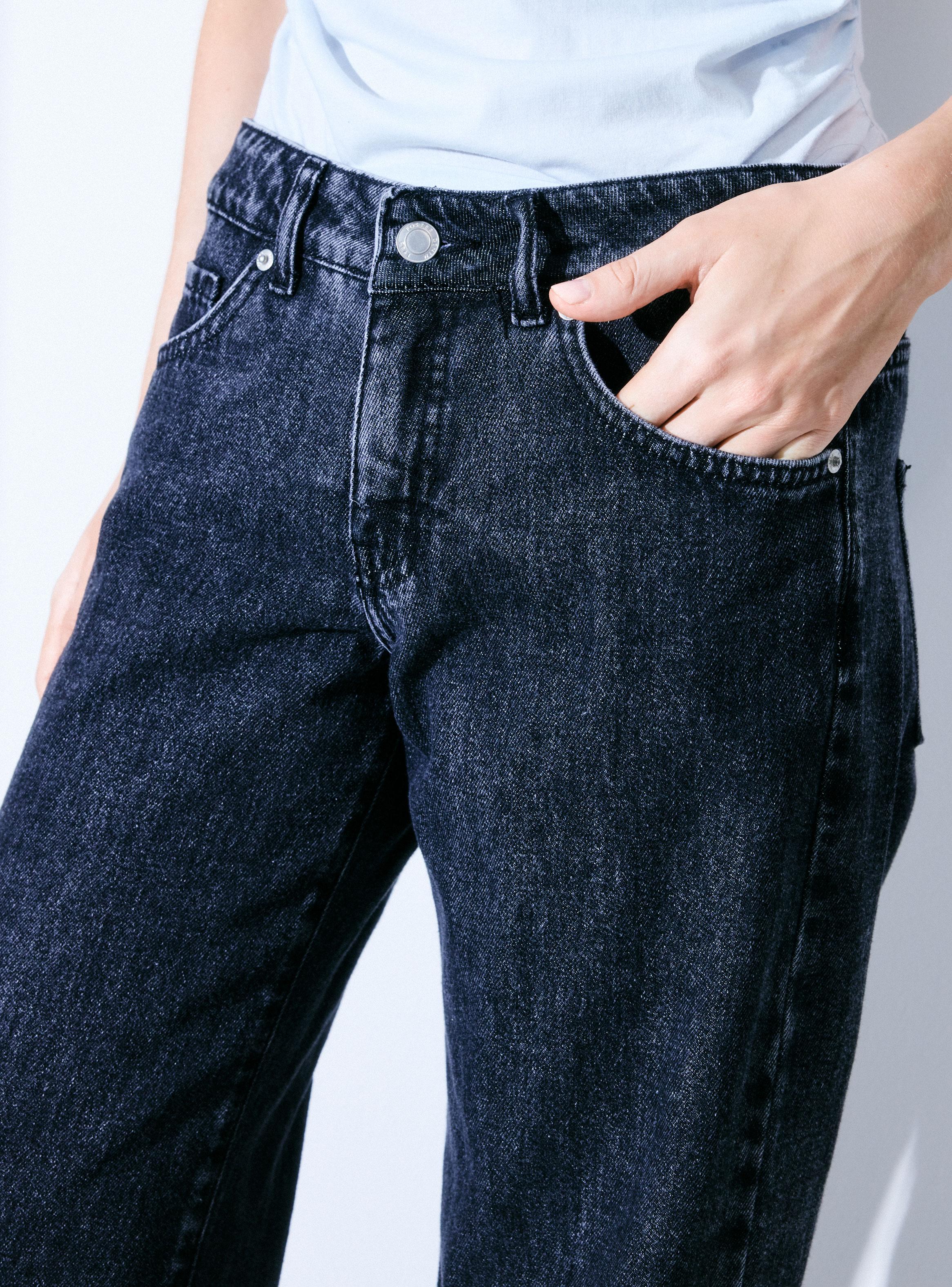 Jeans Wide Leg 5 Bolsillos Tiro Bajo-2