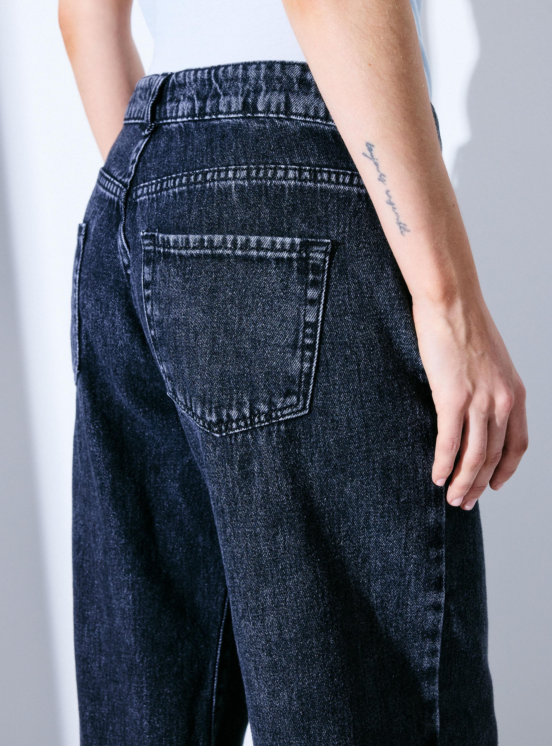 Jeans Wide Leg 5 Bolsillos Tiro Bajo-3