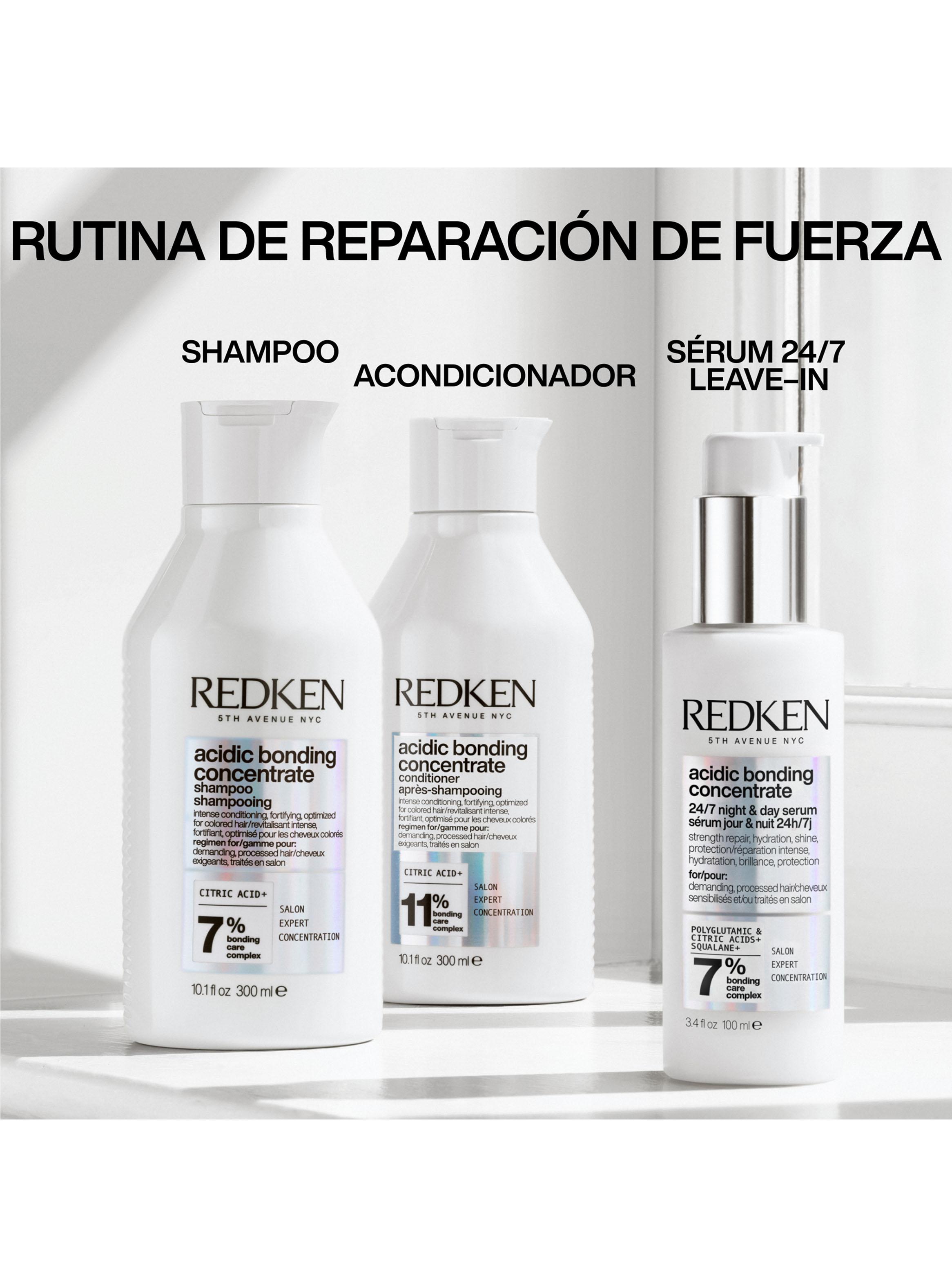Set ABC Reparación Acidic Bonding Concentrate Shampoo 300ml + Acondicionador 300ml + Sérum 100ml-4