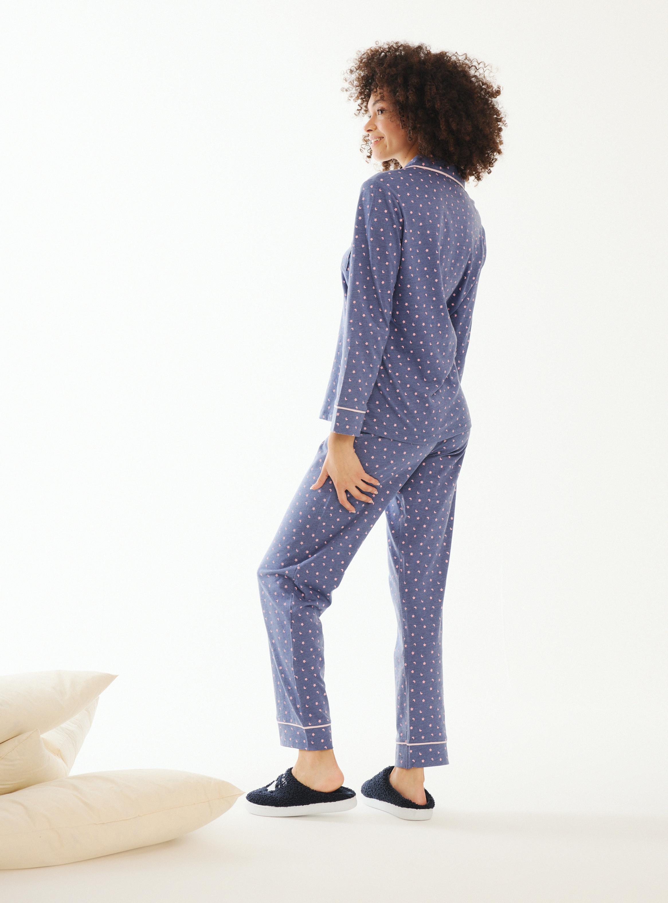 Pijama Camisero Estampado Frontal Print-5