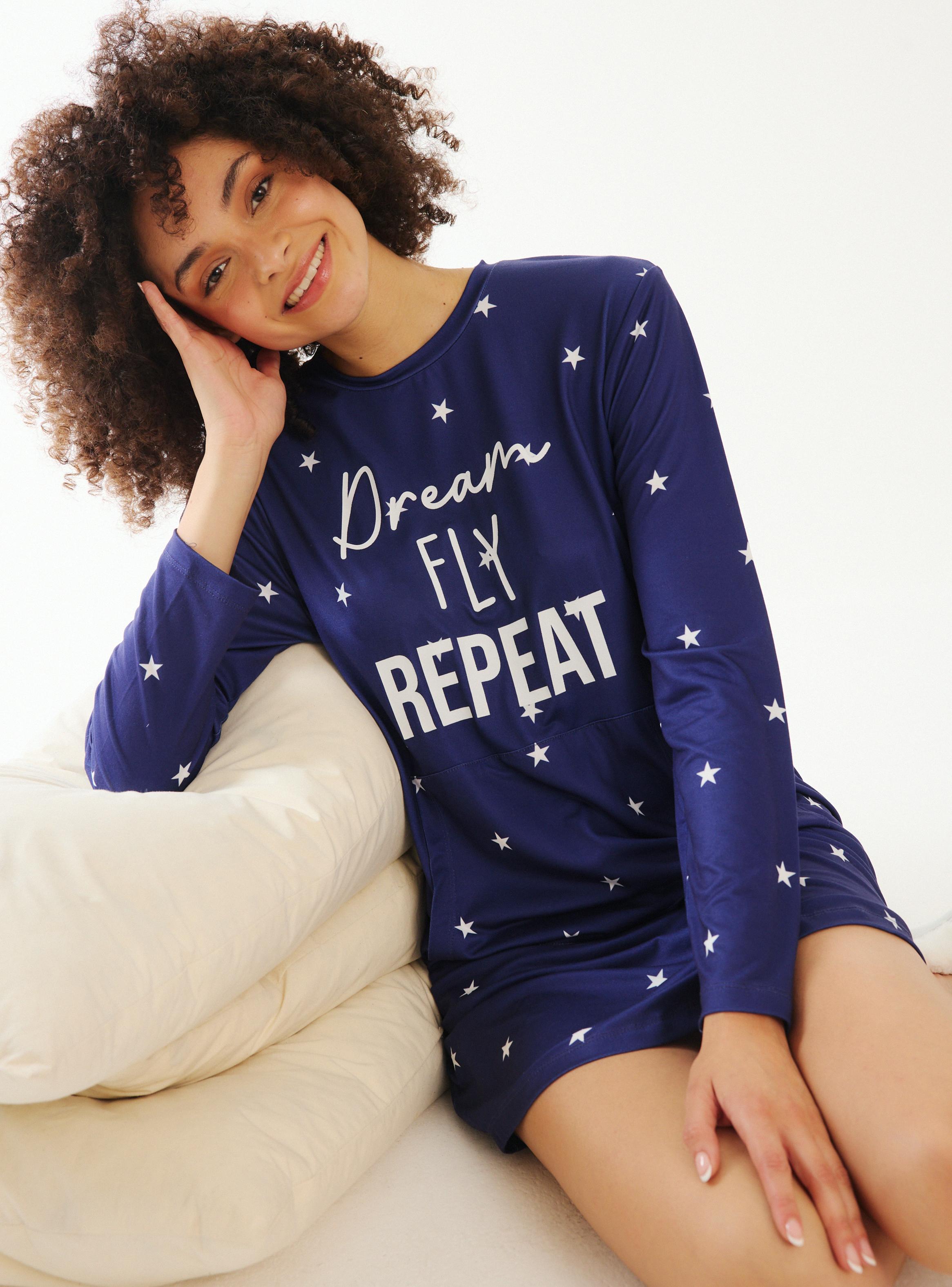 Camisa de Dormir con Bolsillo Delantero Estampada-2