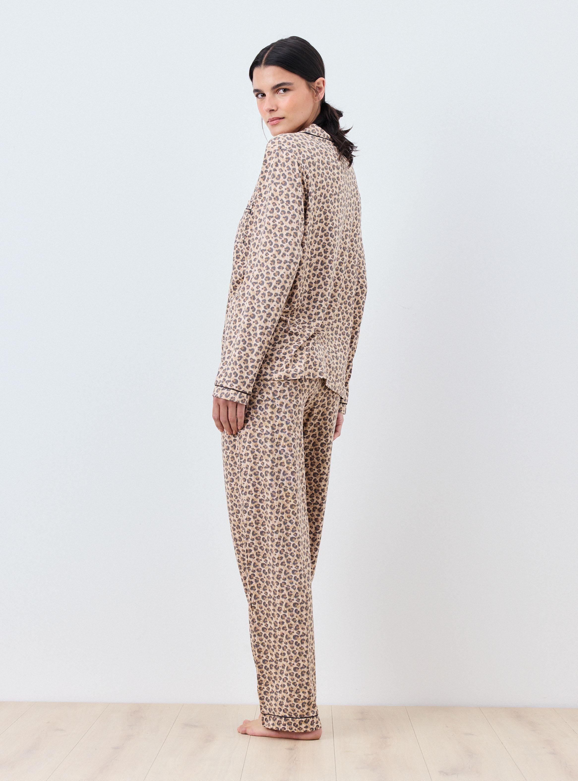 Pijama Camisero Estampado Tela Suave-5