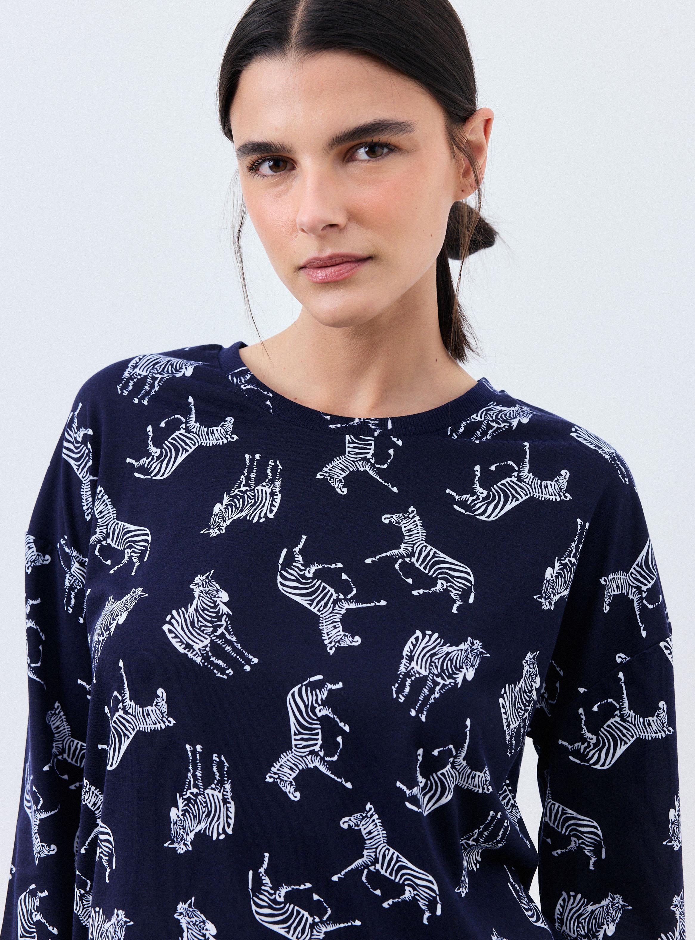 Pijama Estampado Cuello Redondo-2