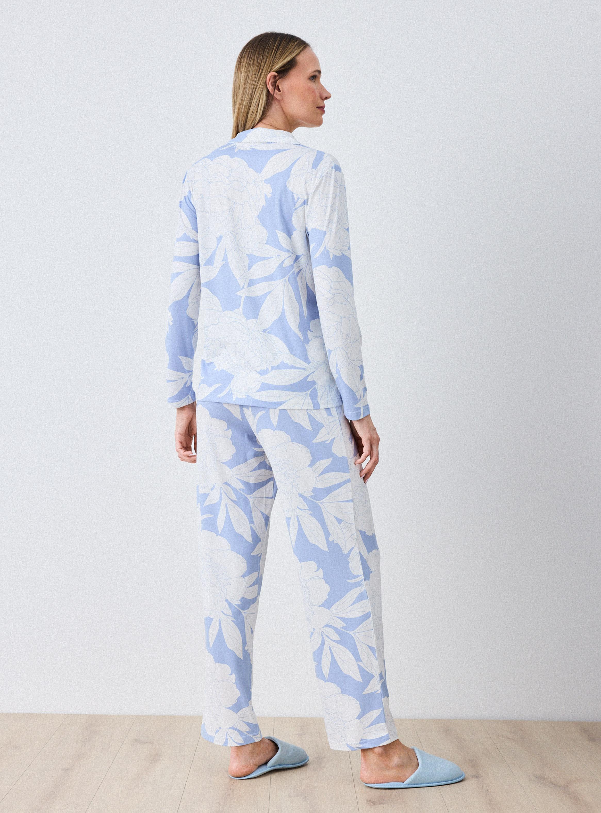 Pijama Camisero Estampado con Flores-5