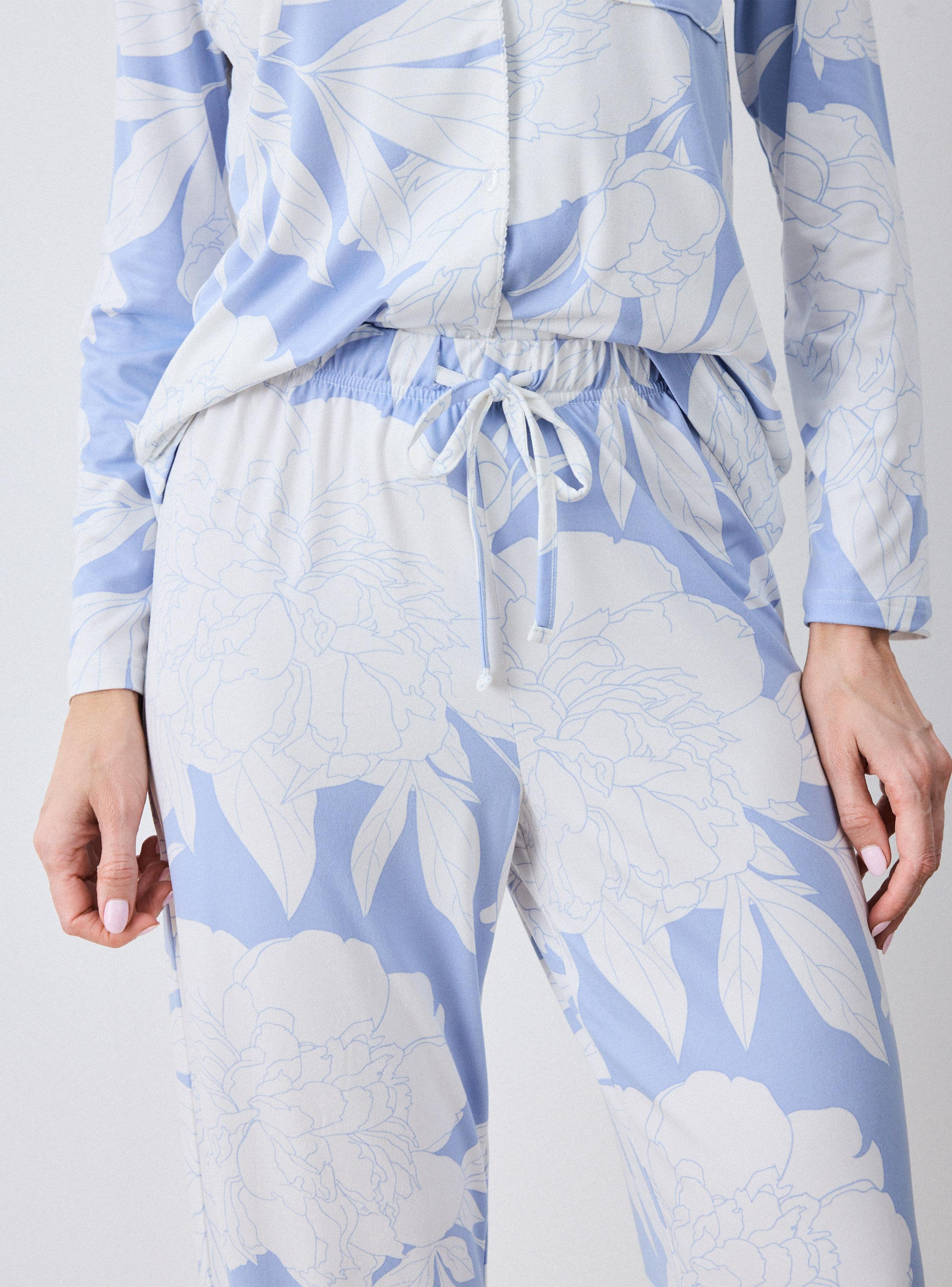 Pijama Camisero Estampado con Flores-3