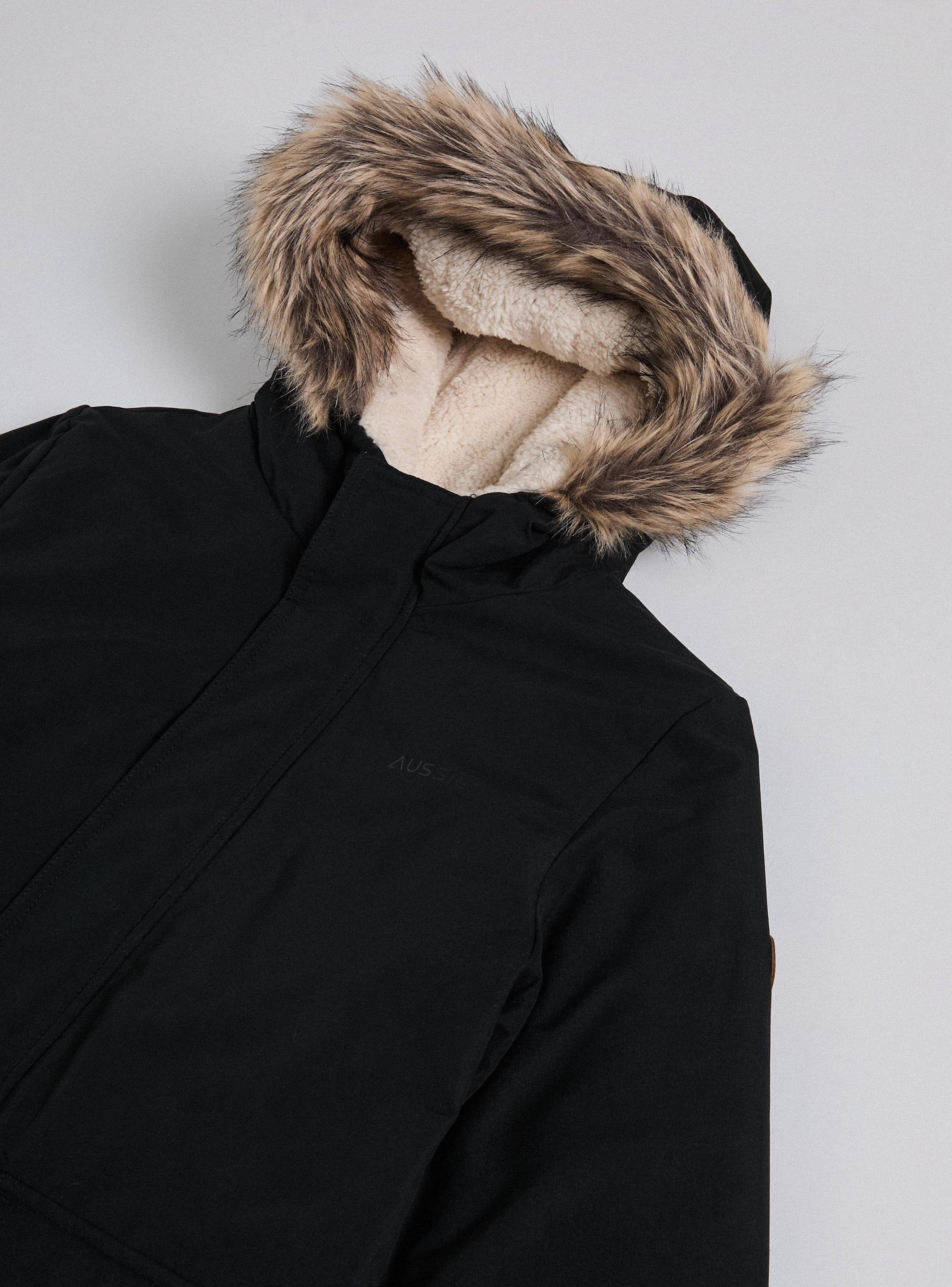 Parka Larga con Capucha Forrada con Sherpa-3