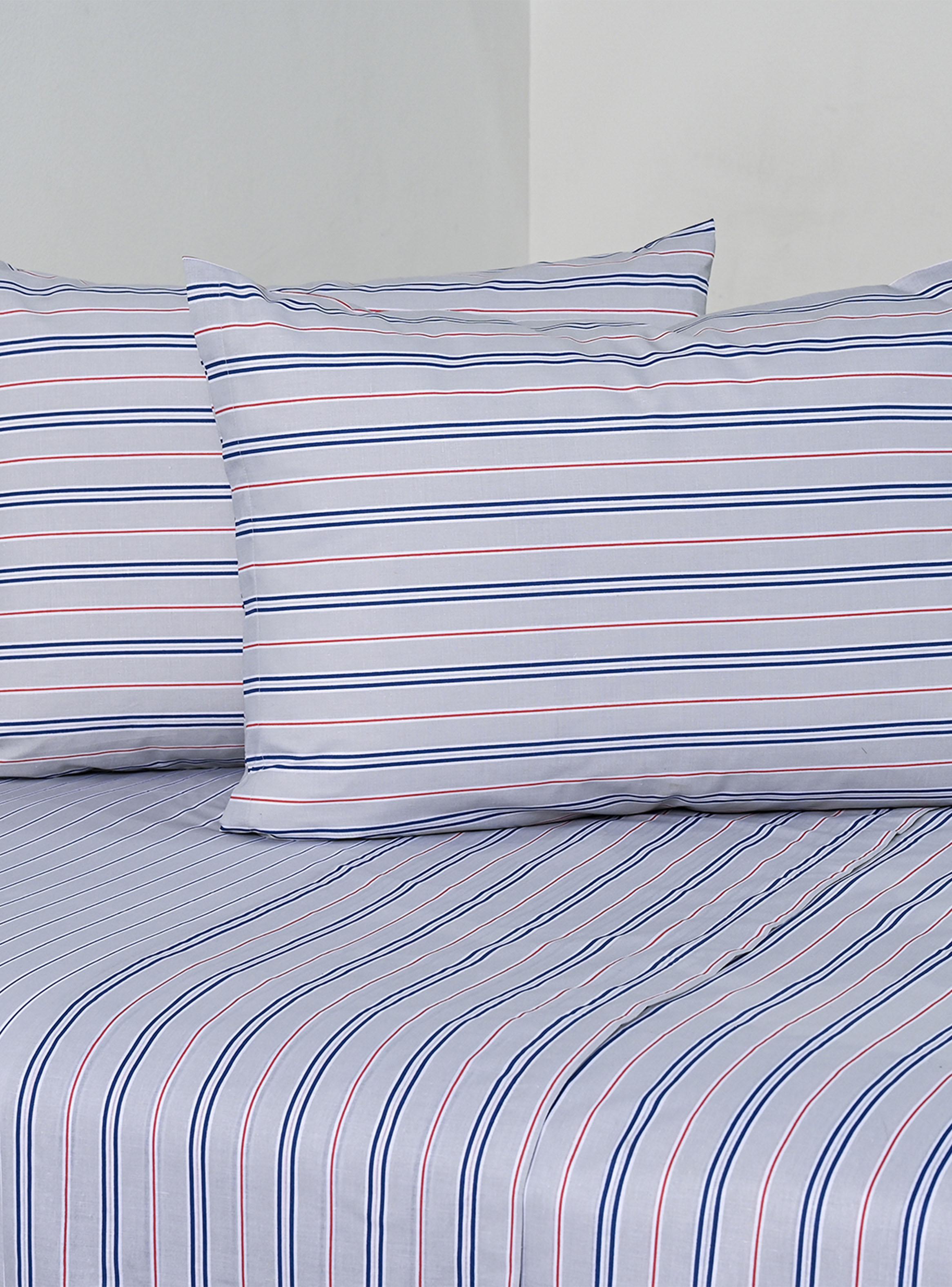 Sábanas King 144 Hilos Marino Rojo-0