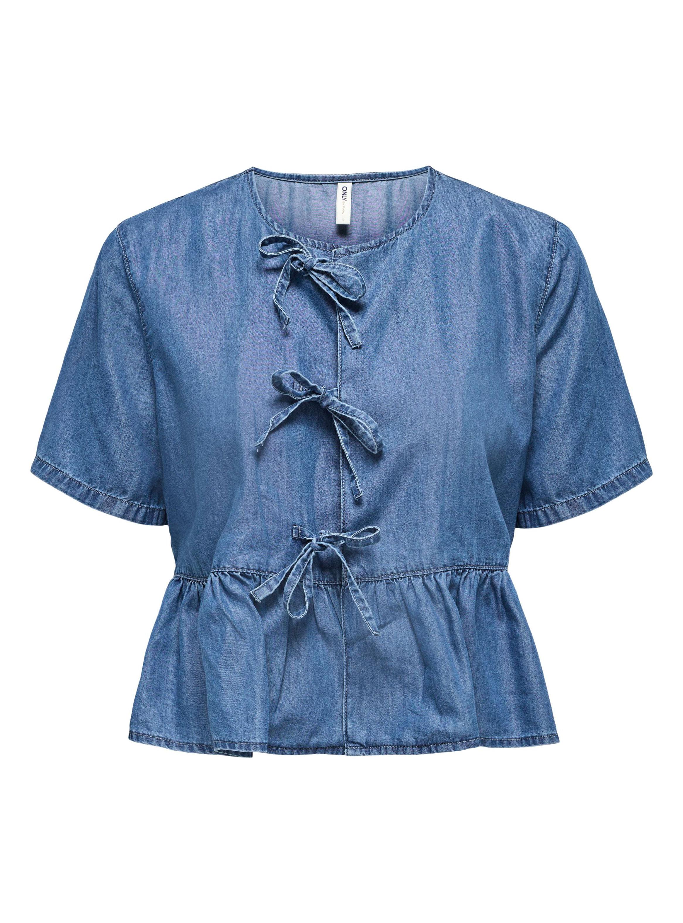 Blusa Denim con Botón Regular-4