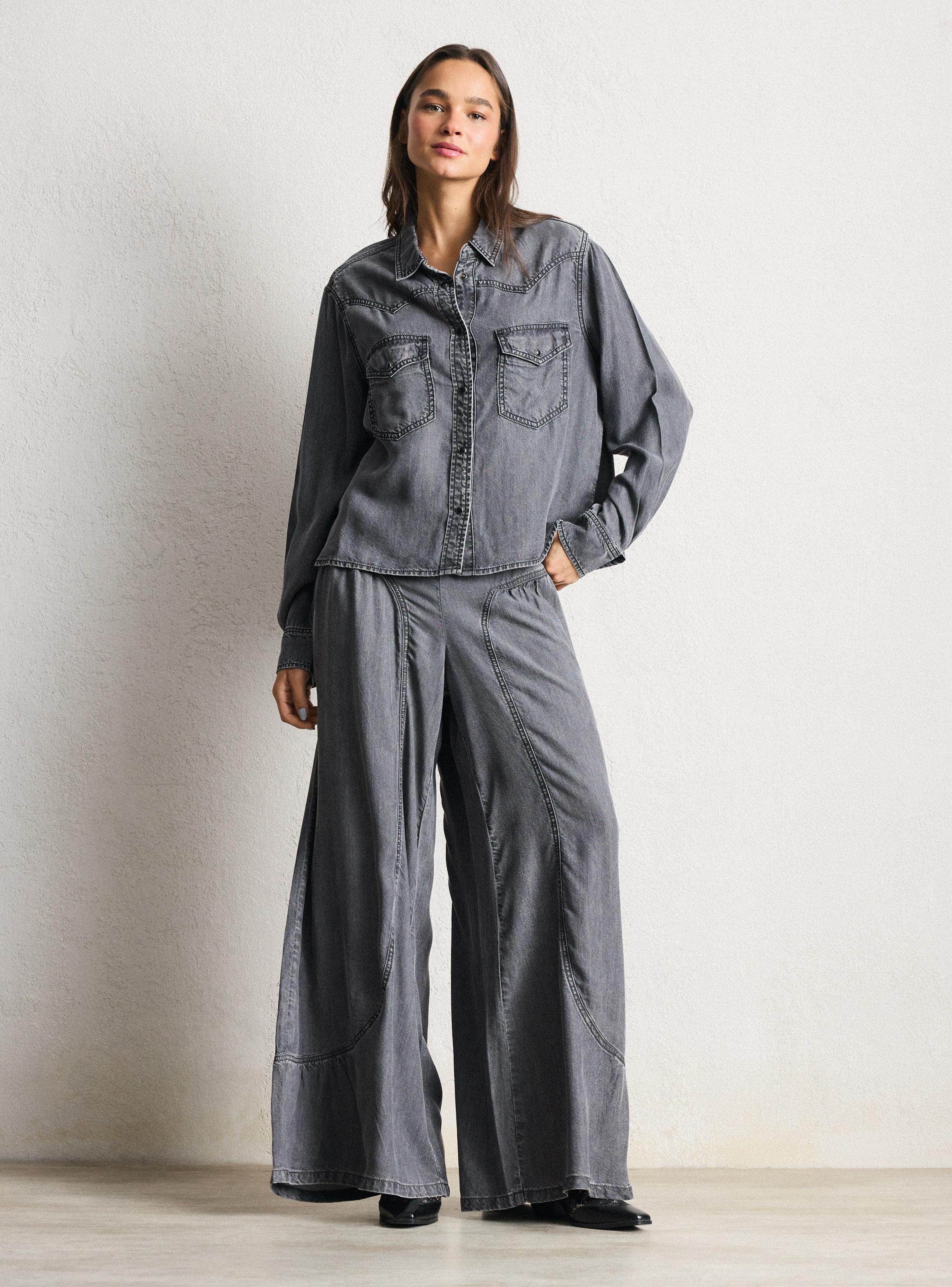 Blusa Camisera de Lyocell-4