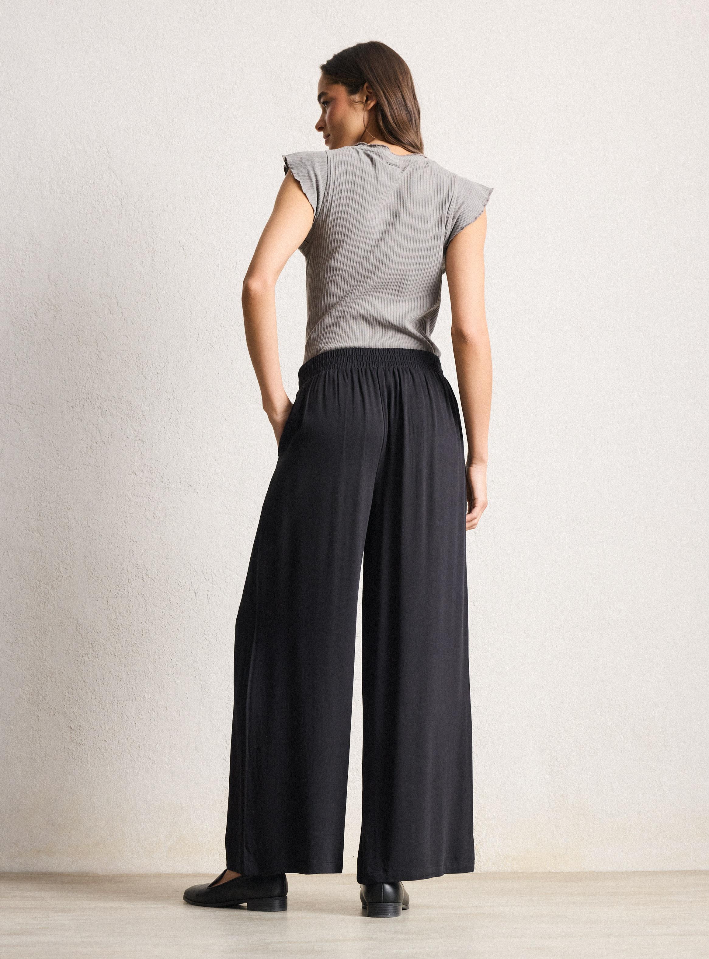 Pantalón Sastrero Fluido con Elástico en Cintura-5