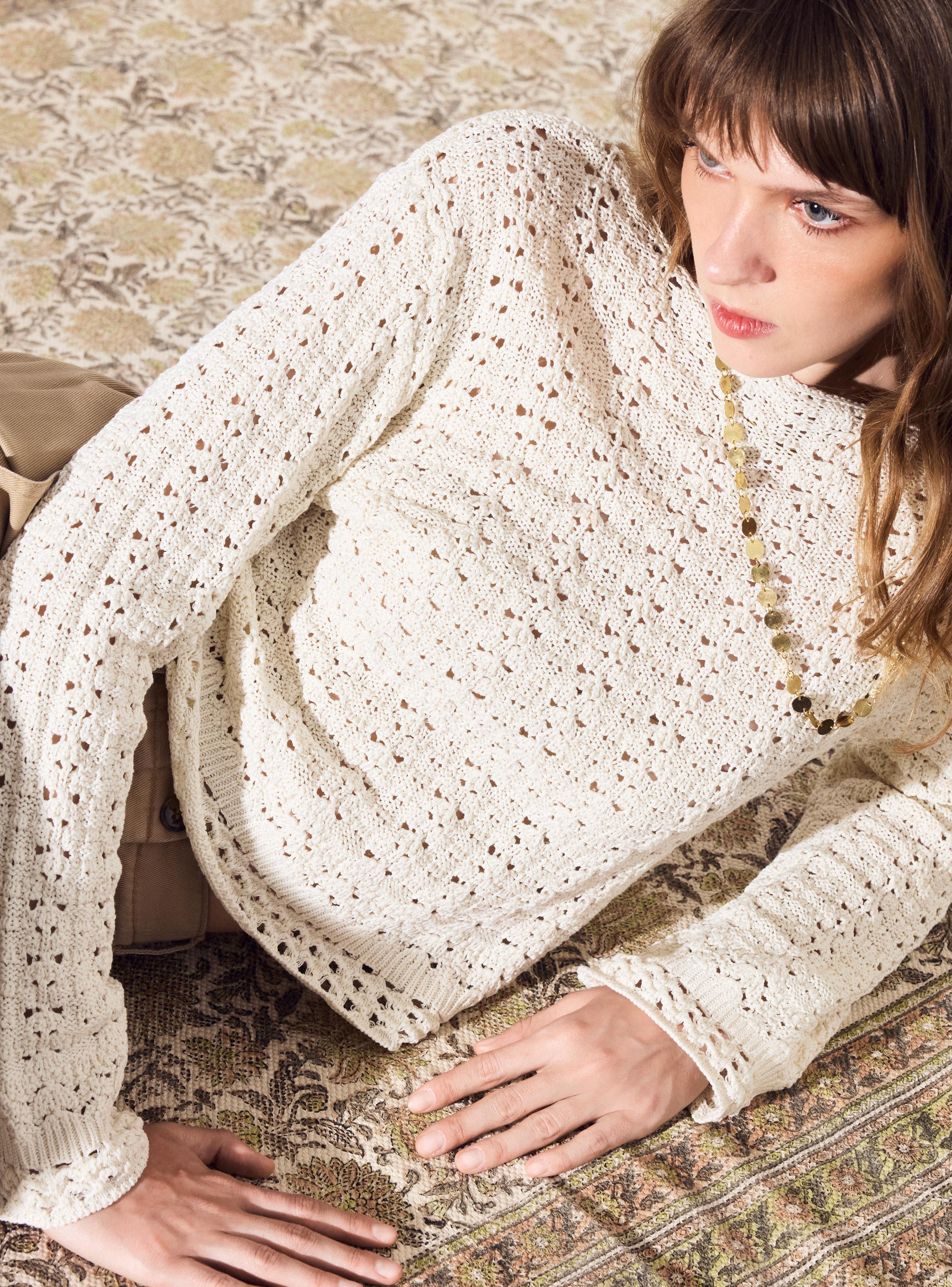 Sweater Tejido Calado Manga Larga-2