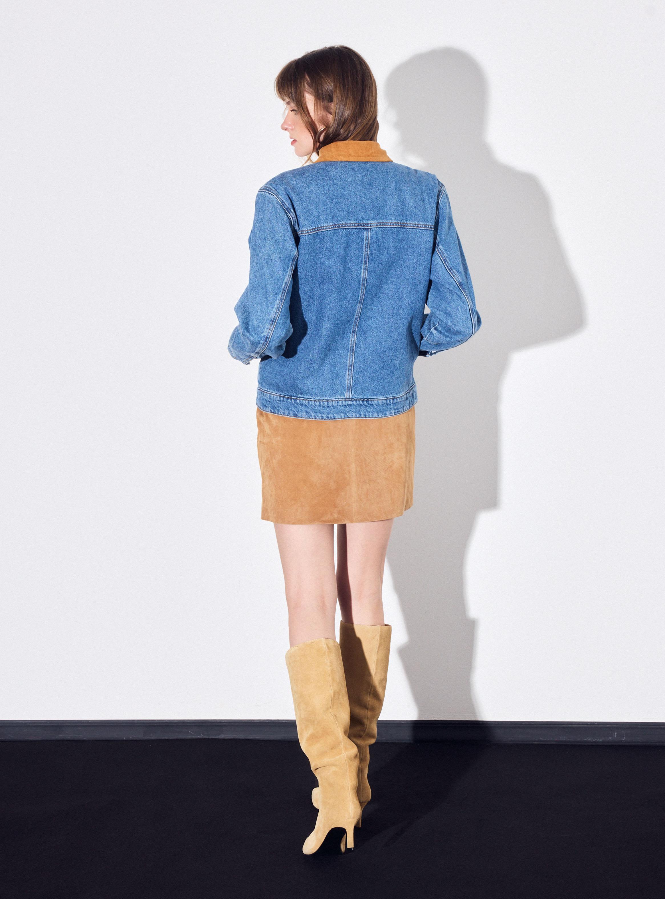 Chaqueta Cierre Delantero y Cuello de Cotele-5