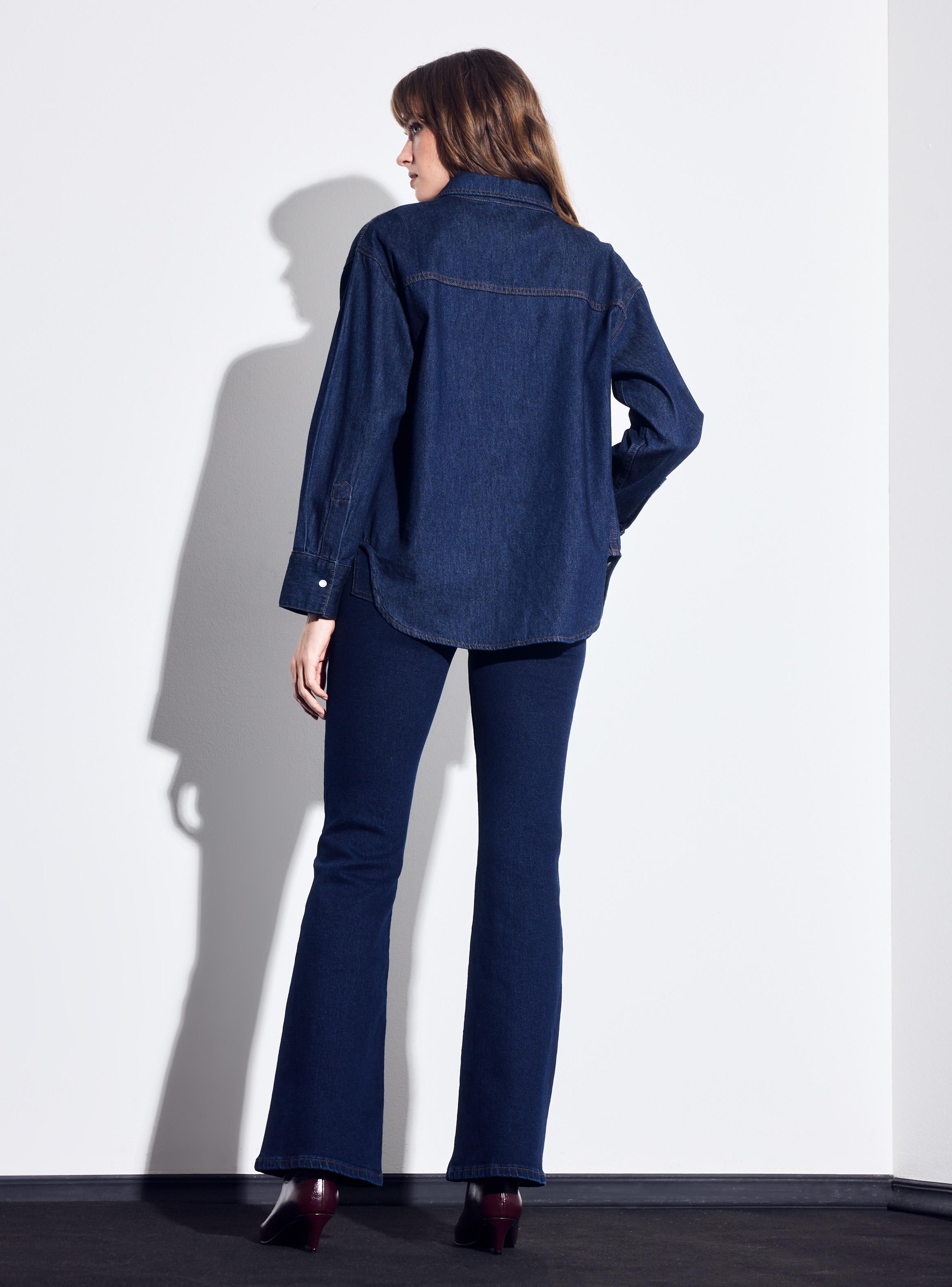 Blusa Camisera Demim Manga Larga-5