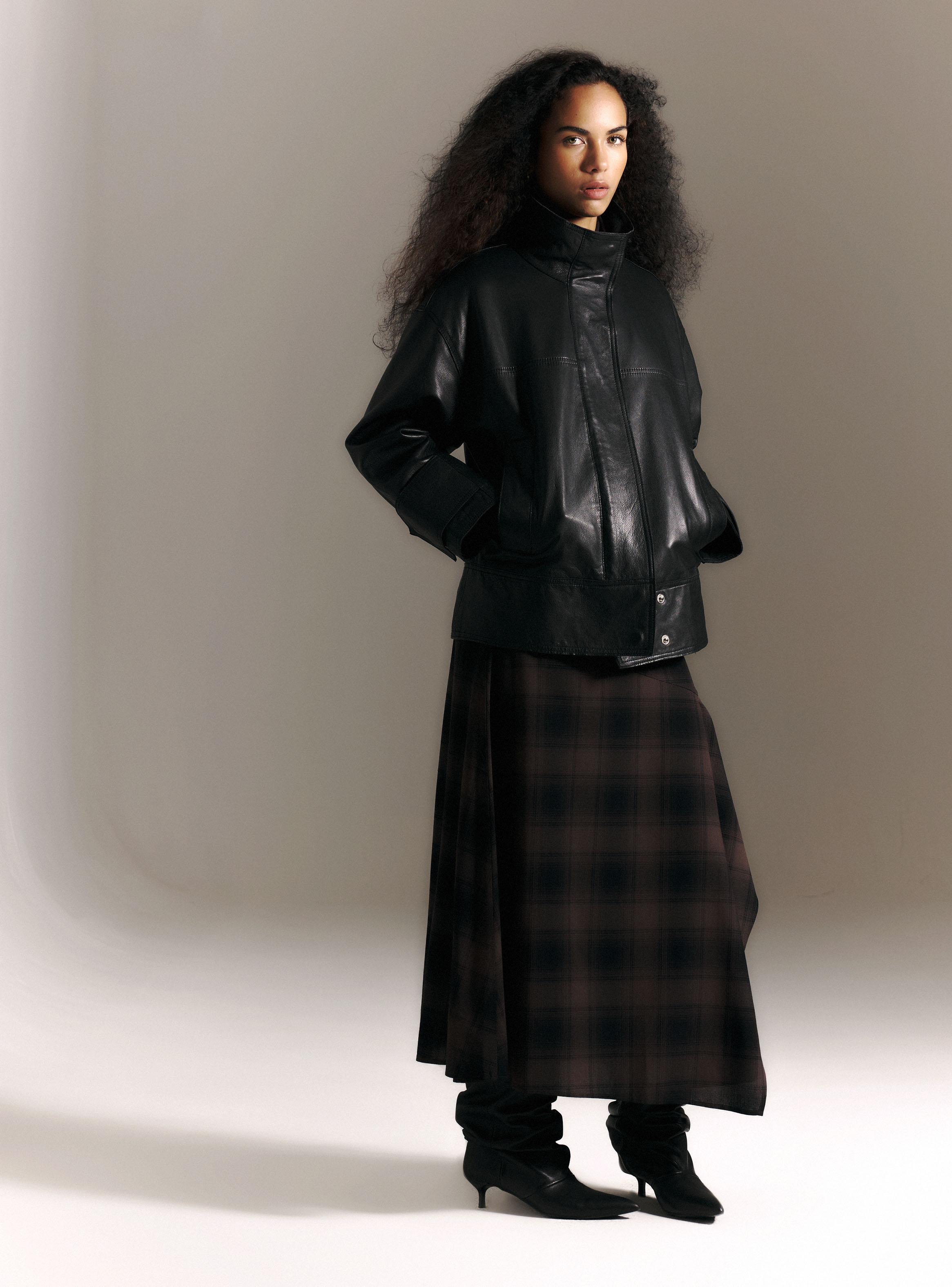 Chaqueta Oversize Funnel Cuello Alto Cuero Limited Edition-4