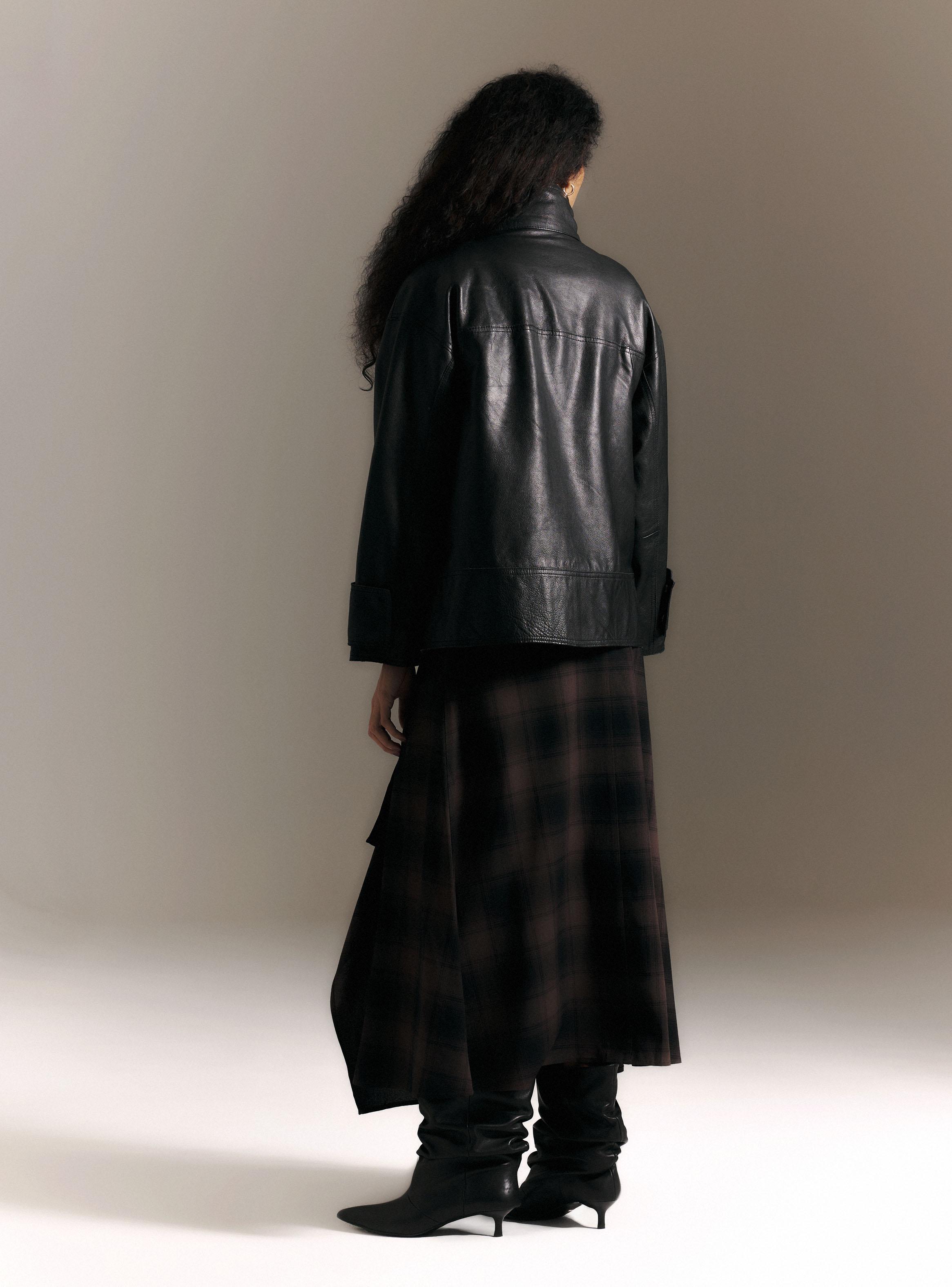 Chaqueta Oversize Funnel Cuello Alto Cuero Limited Edition-5