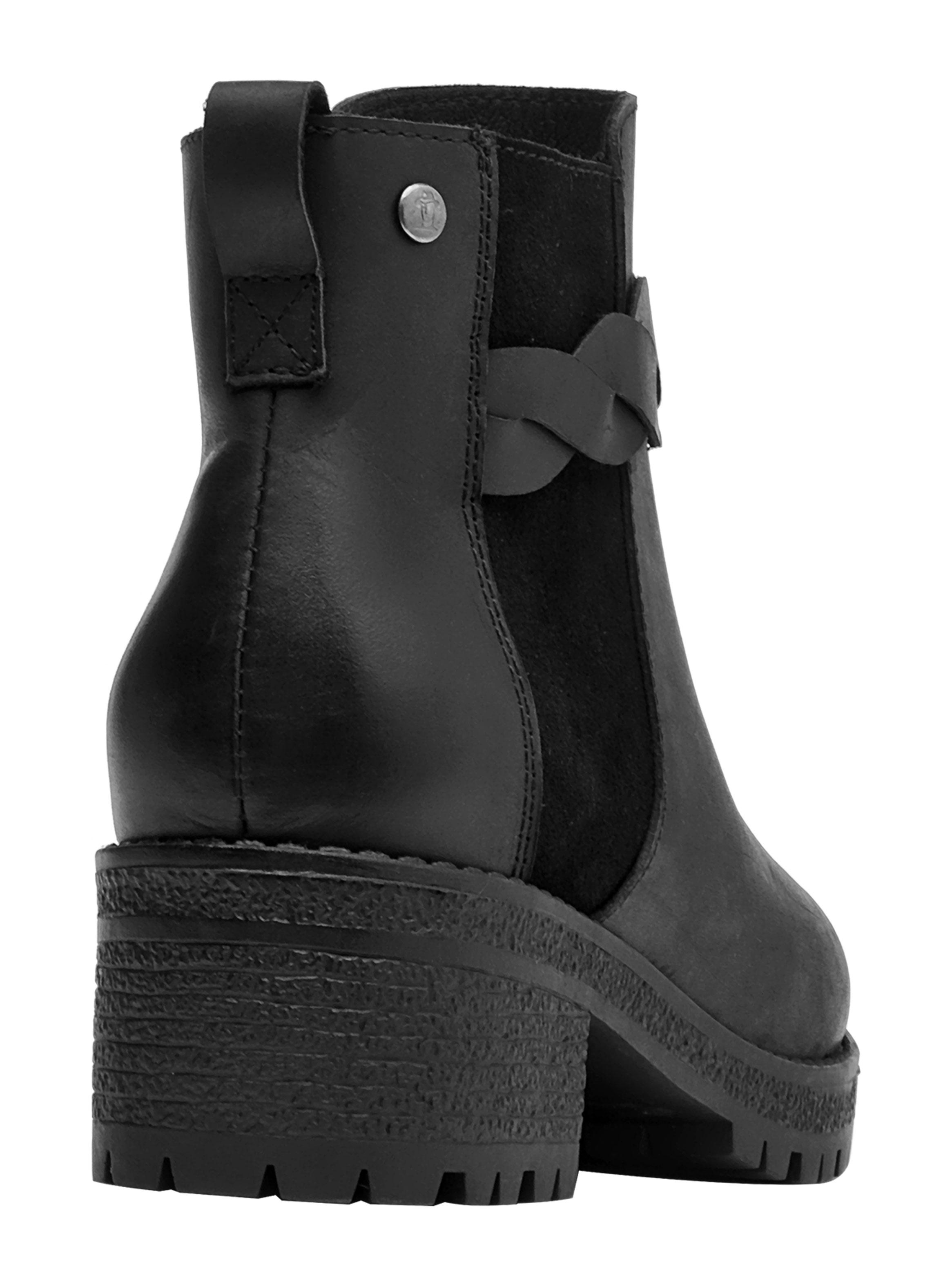 Botín Lazo Trenzado con Taco Cuadrado Cuero Mujer-4