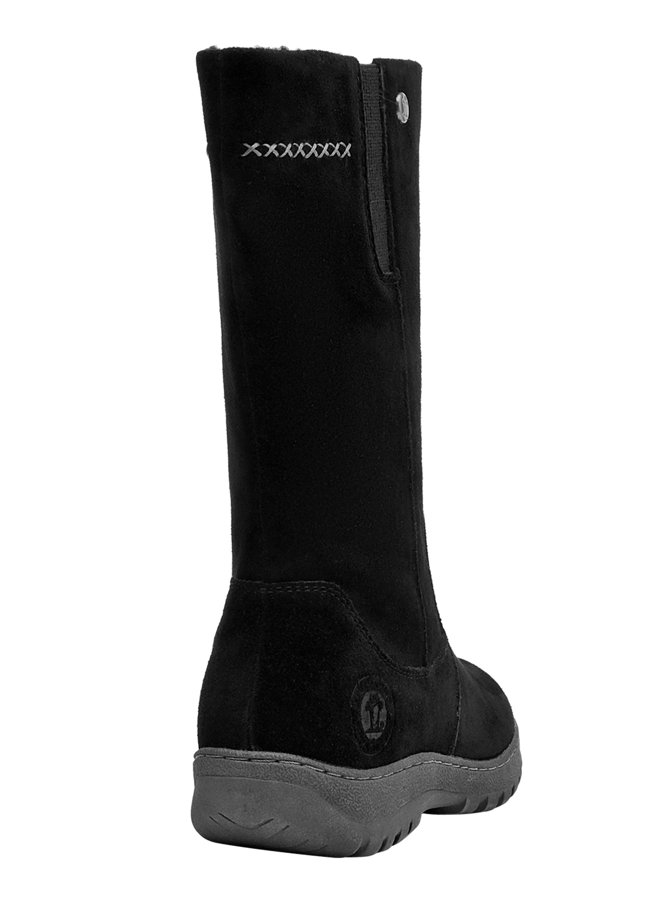 Bota Cuero Plataforma Lisa Mujer-4