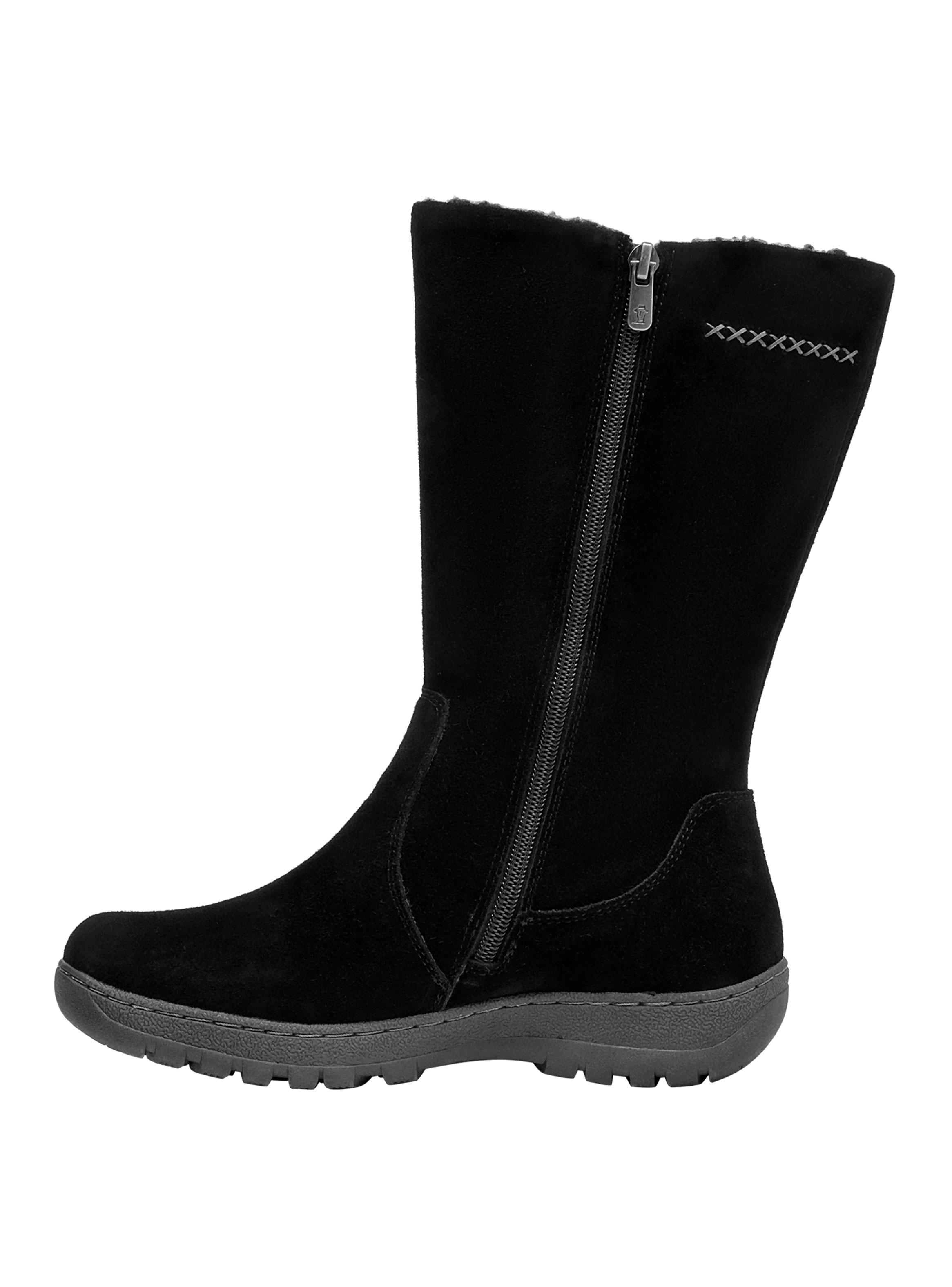 Bota Cuero Plataforma Lisa Mujer-2